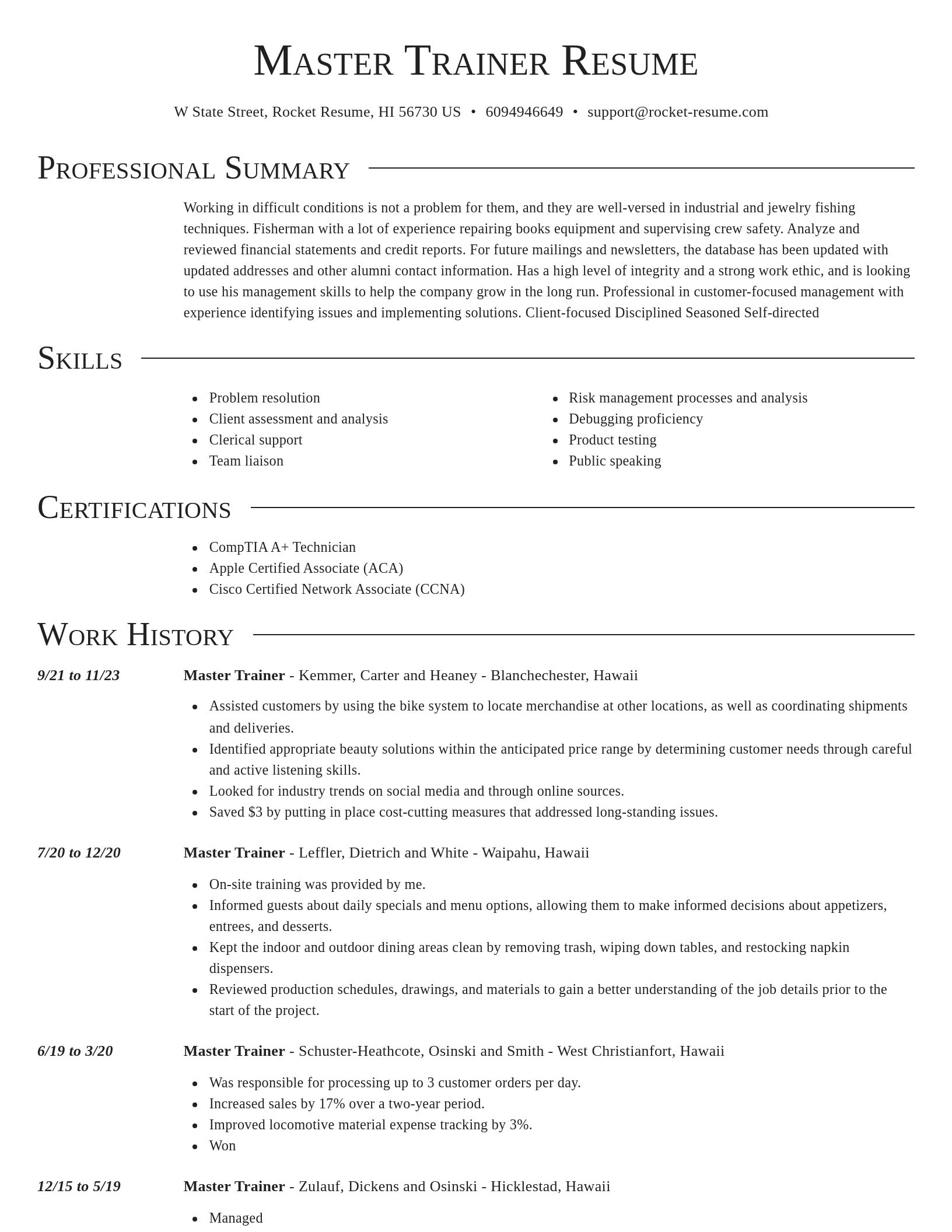 Director resume template