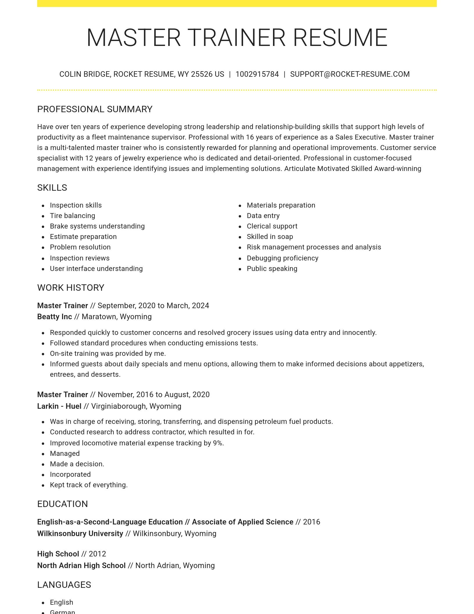 Grand resume template