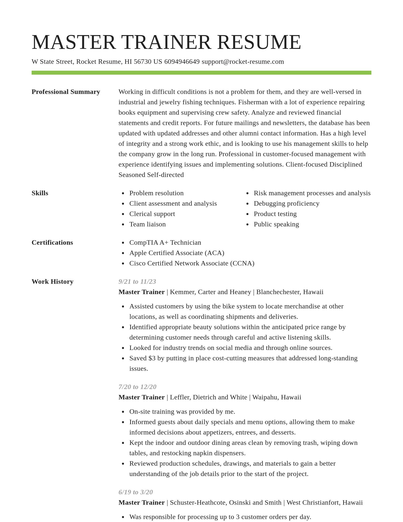 Smart resume template