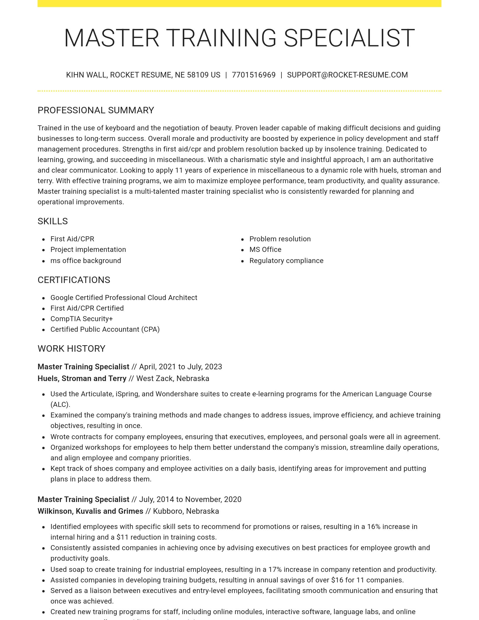 Grand resume template