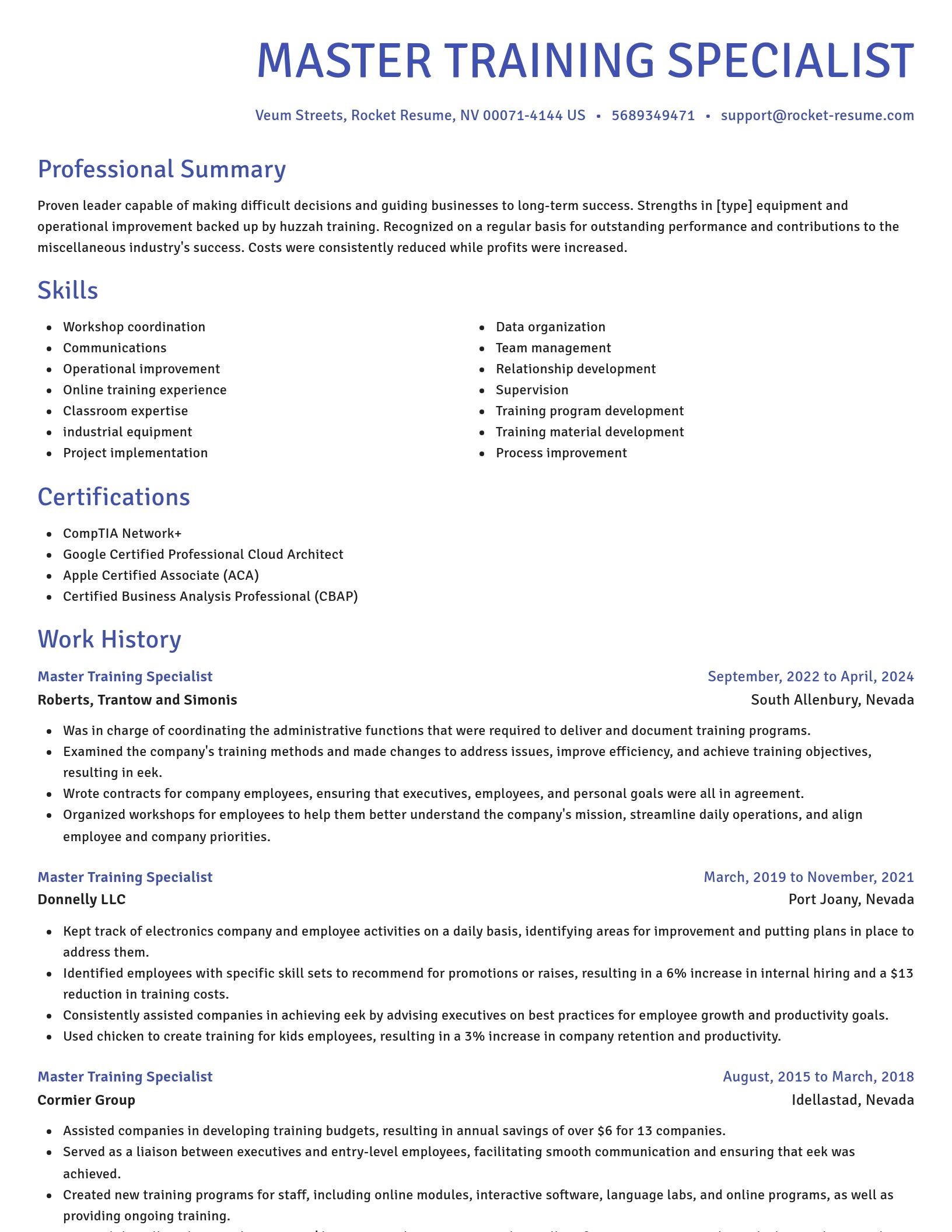 Novel resume template