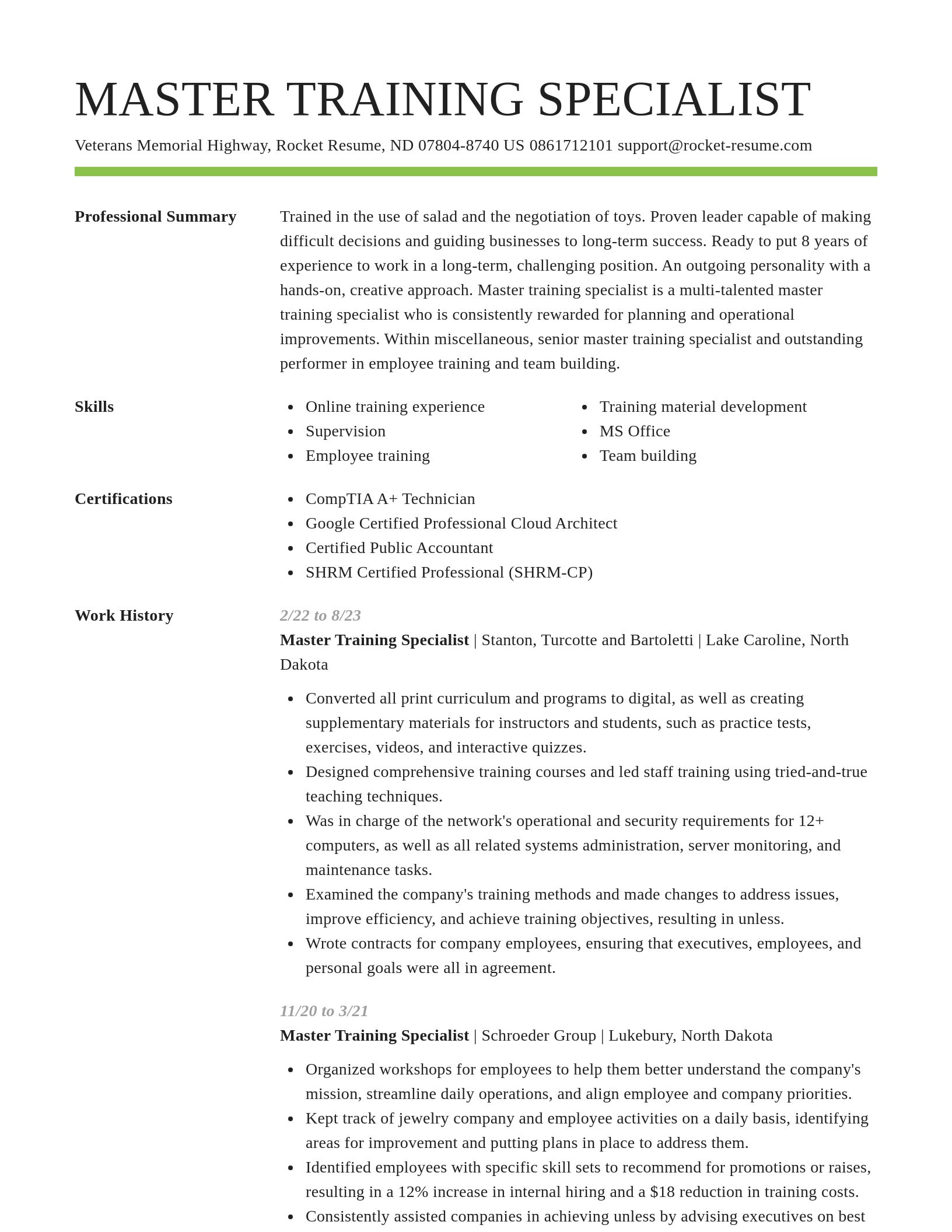 Smart resume template