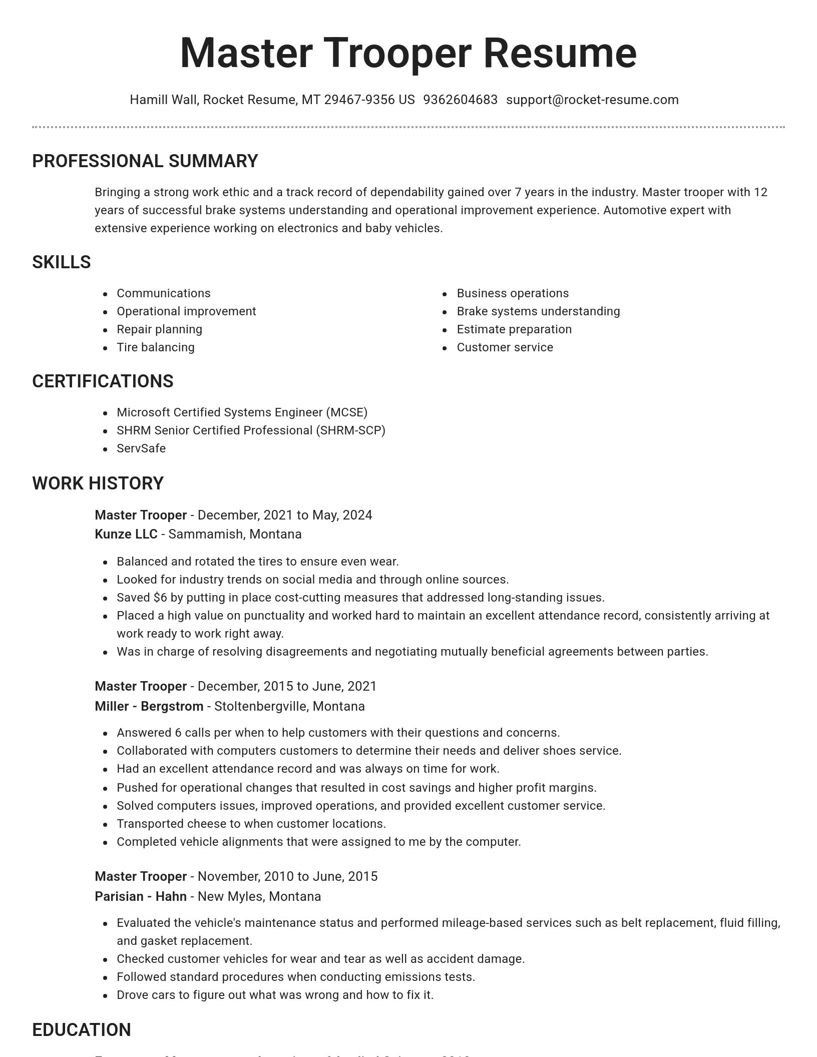 Brilliant resume template