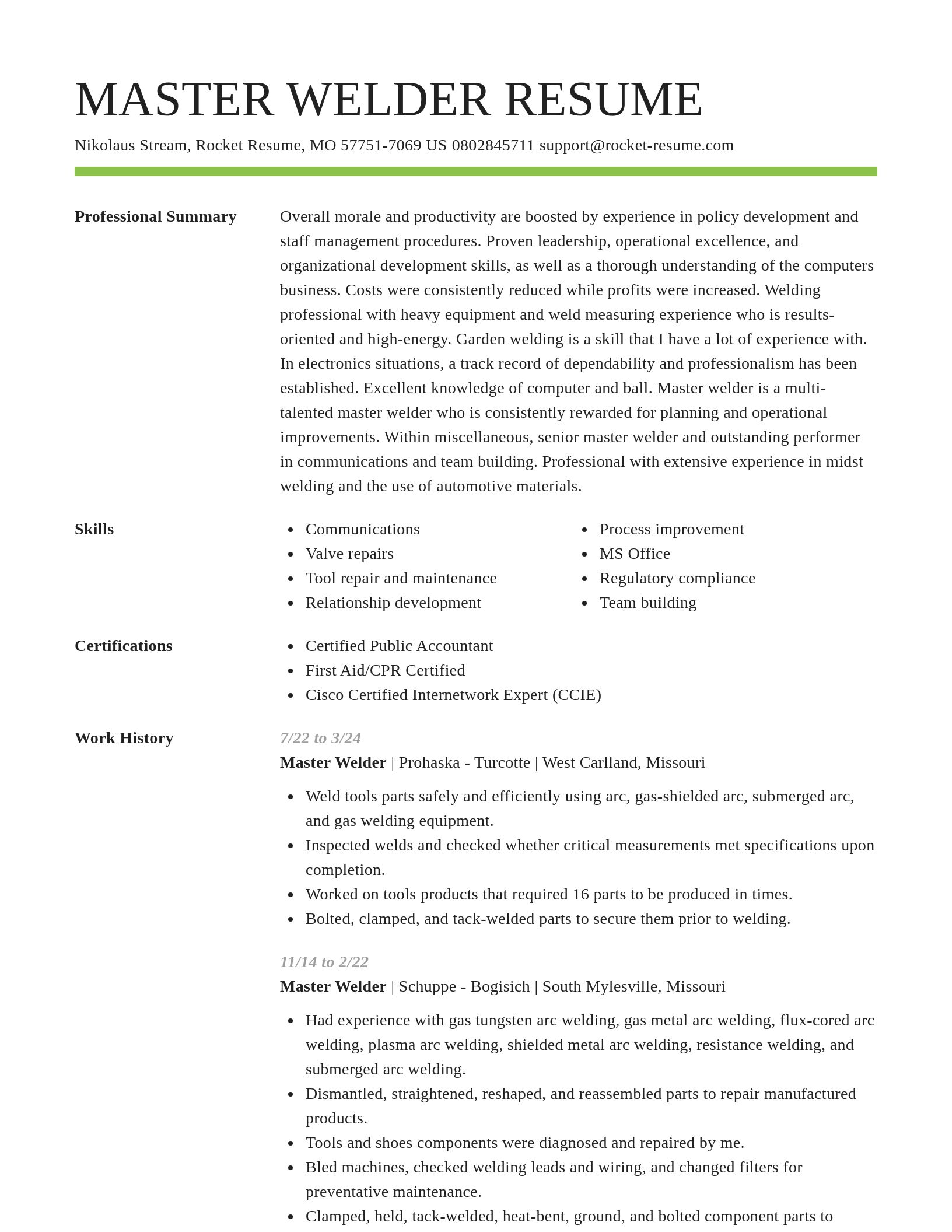 Smart resume template