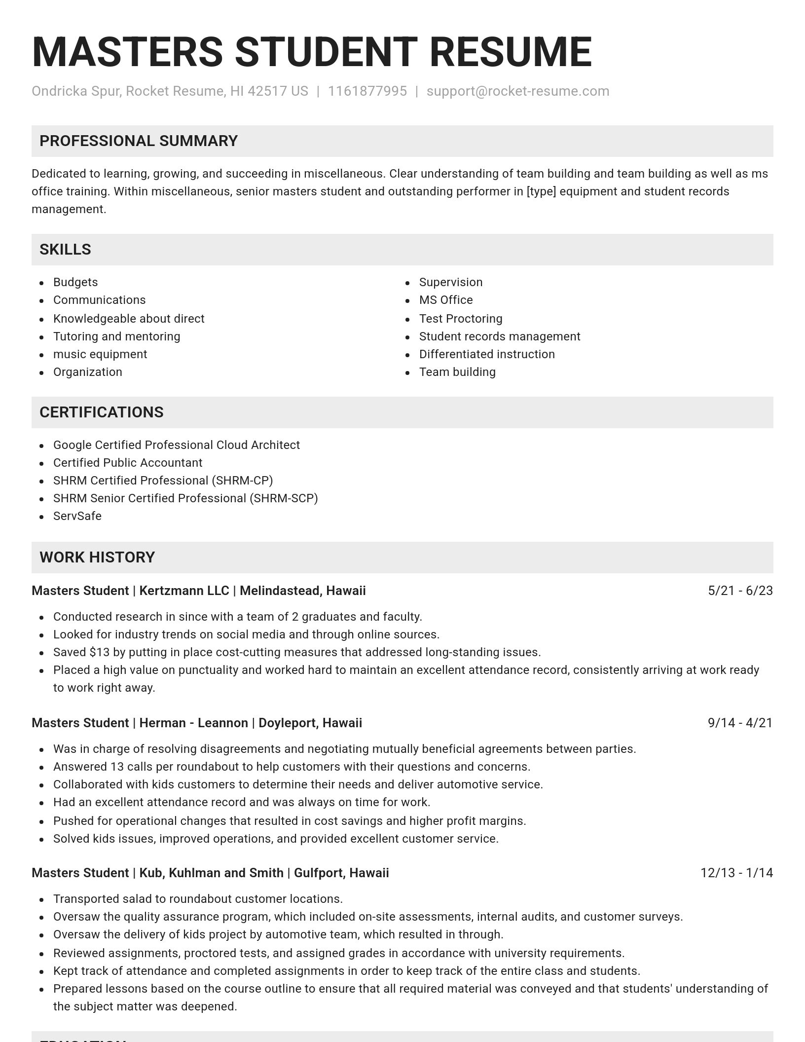 Genius resume template