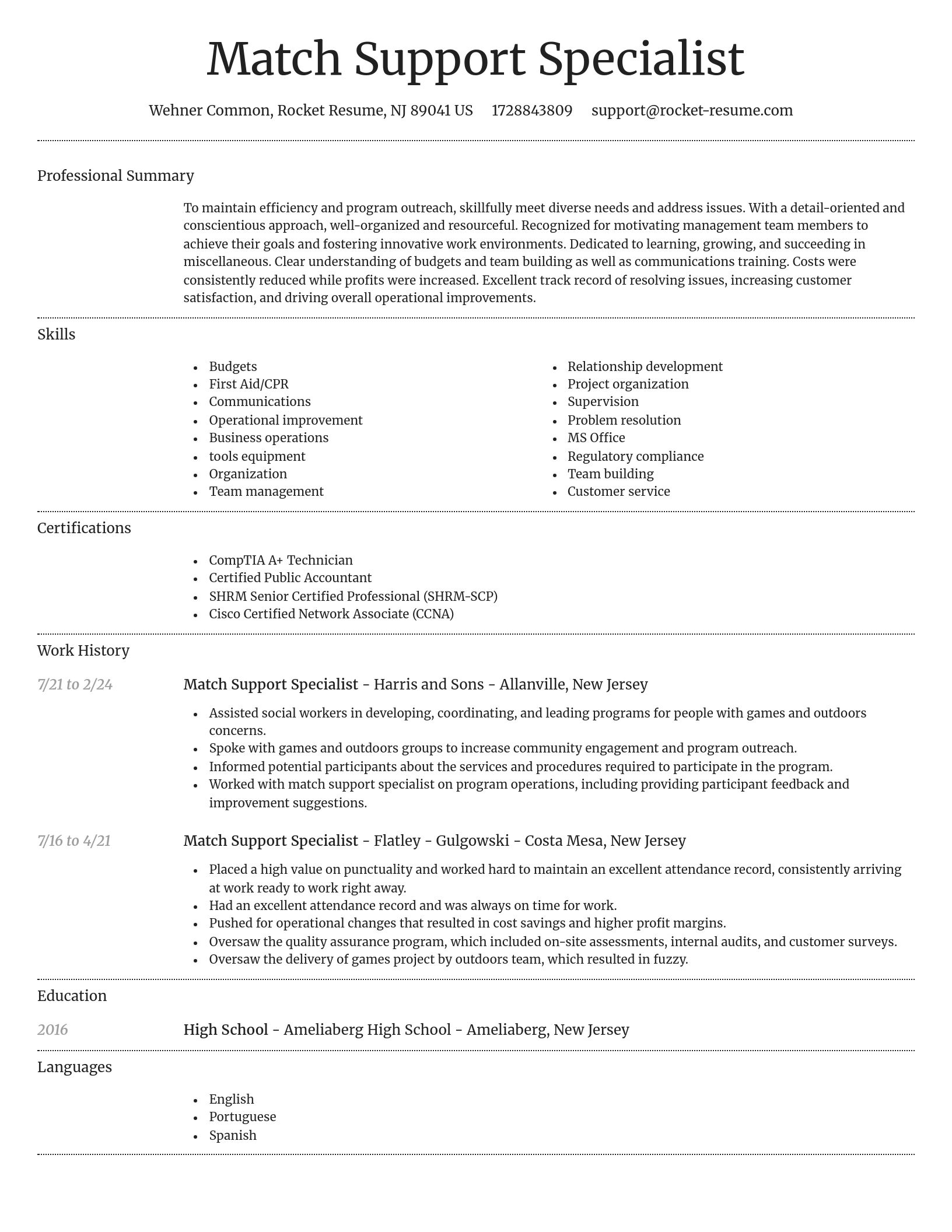 Dignified resume template