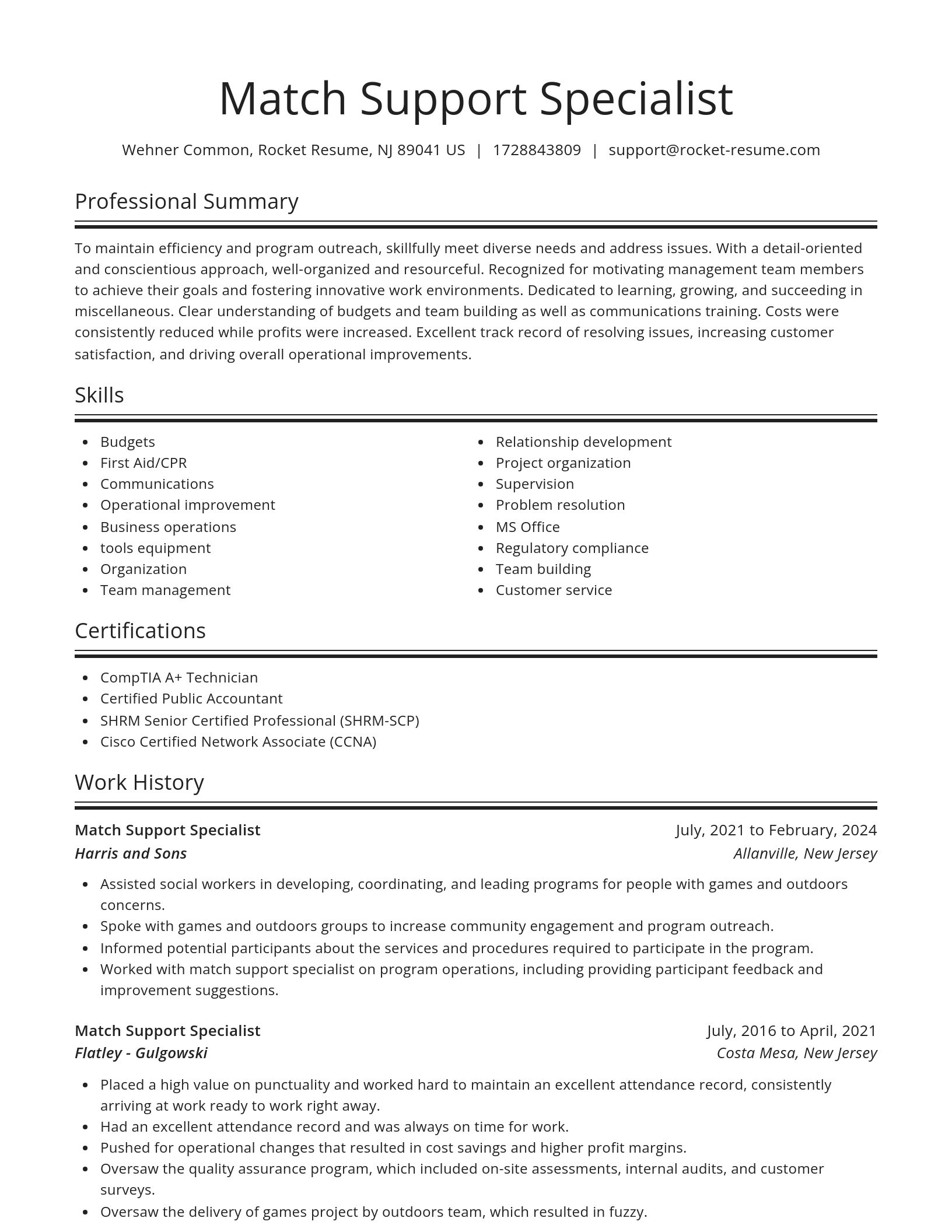 Spotlight resume template