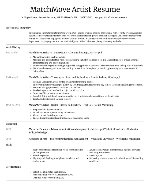 Dignified resume template