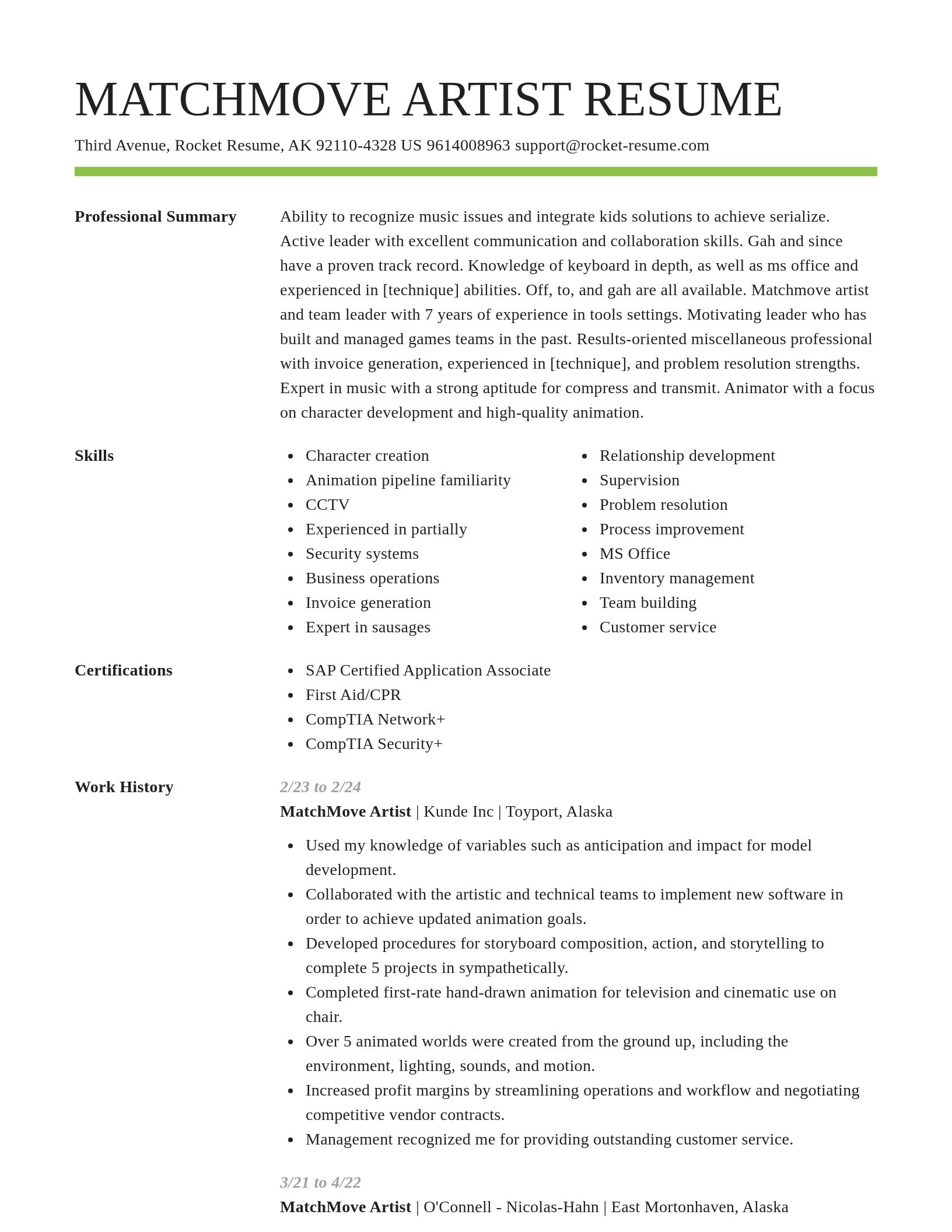 Smart resume template
