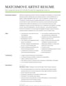 MatchMove Artist resume template