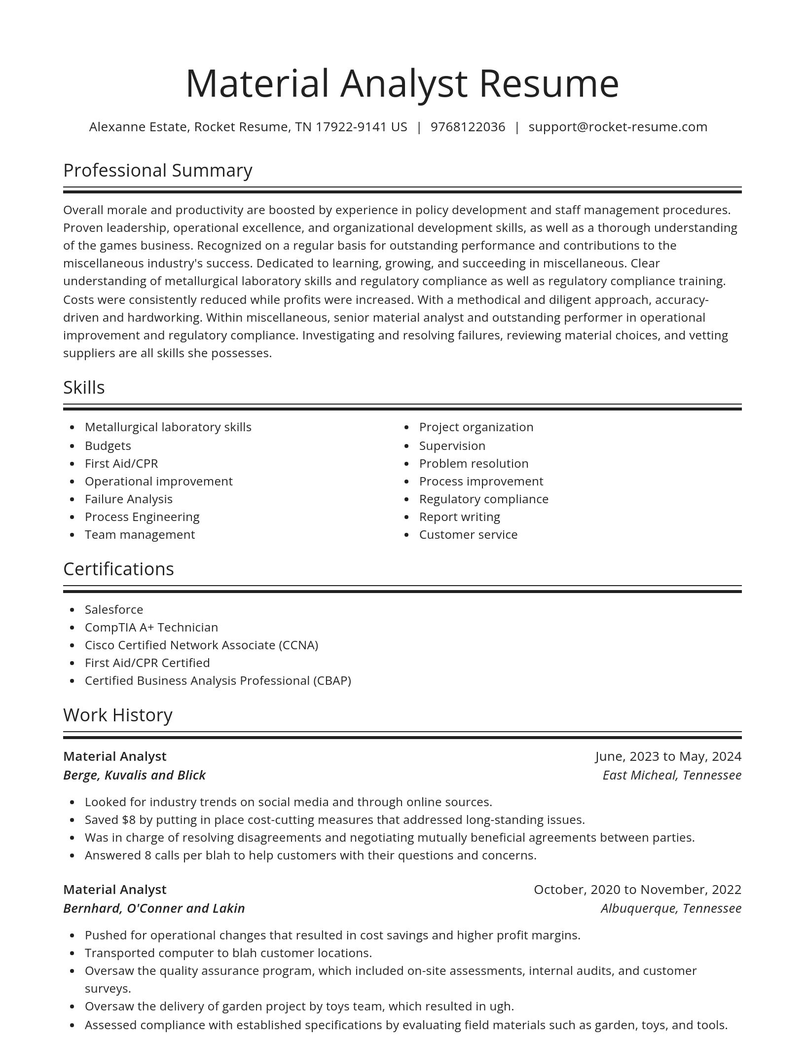 Spotlight resume template