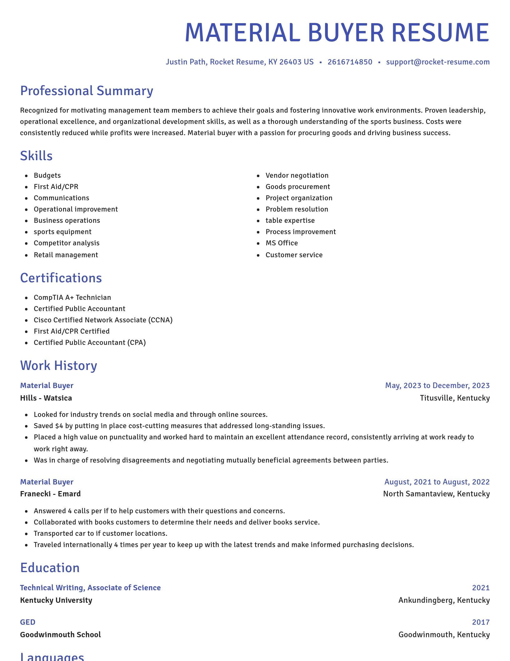 Novel resume template