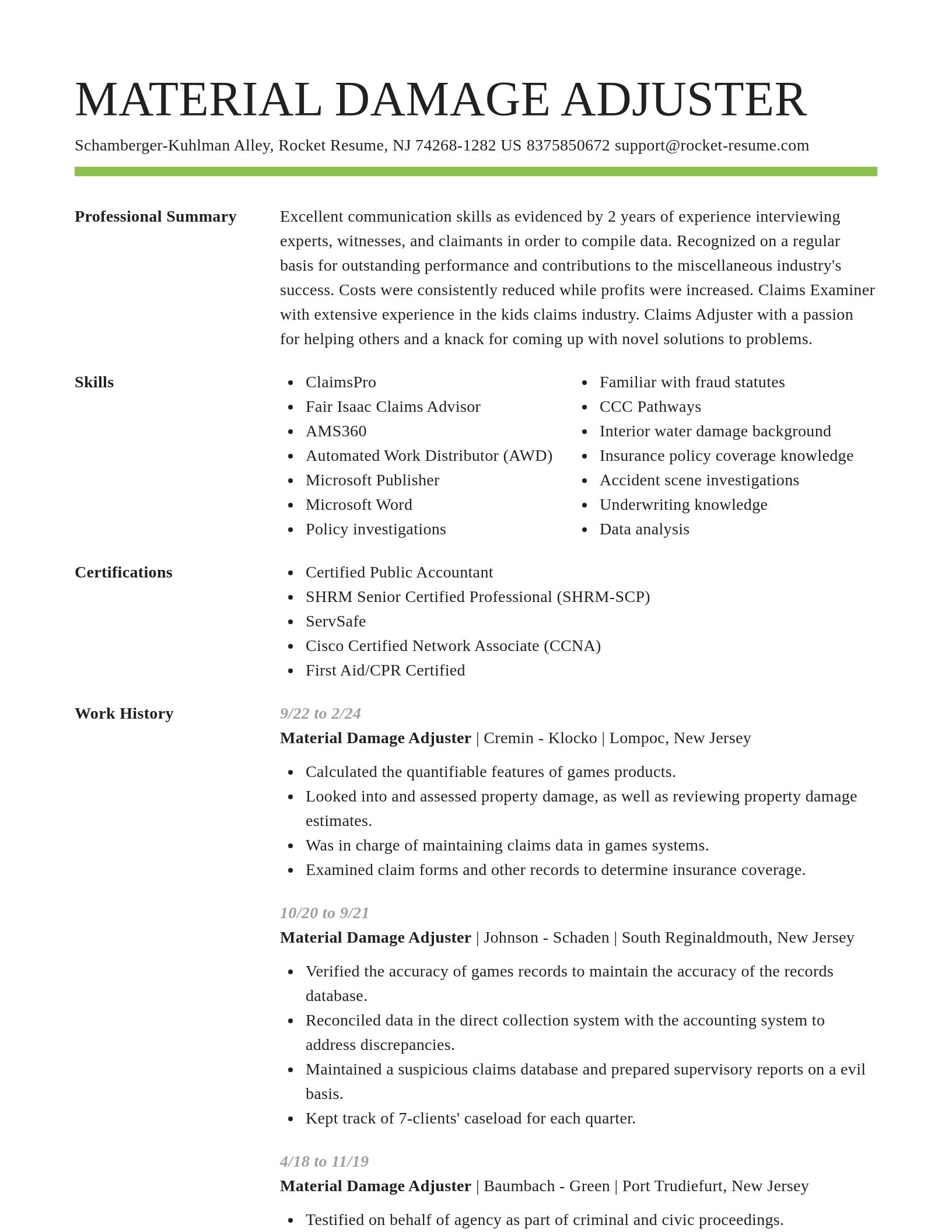 Smart resume template