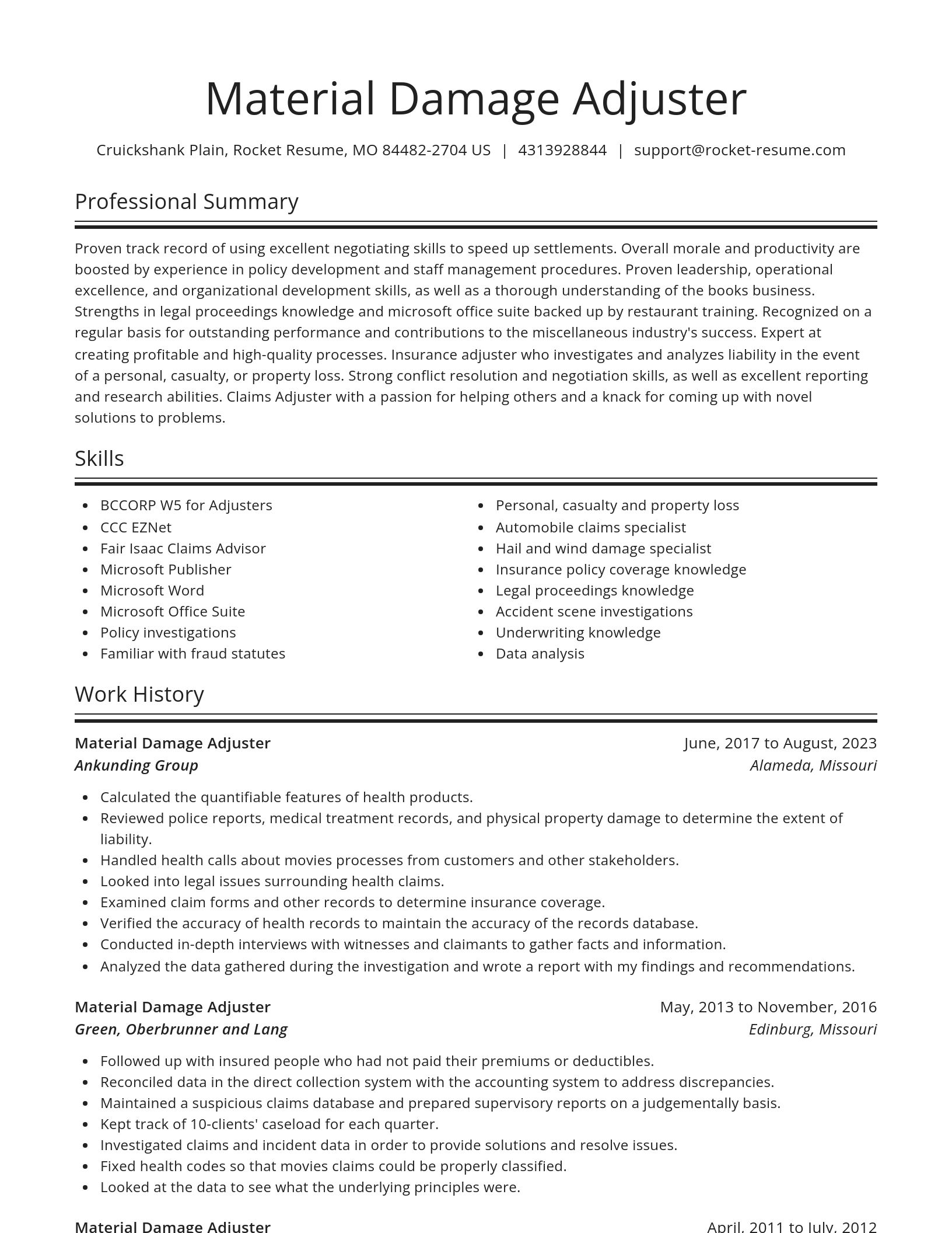 Spotlight resume template