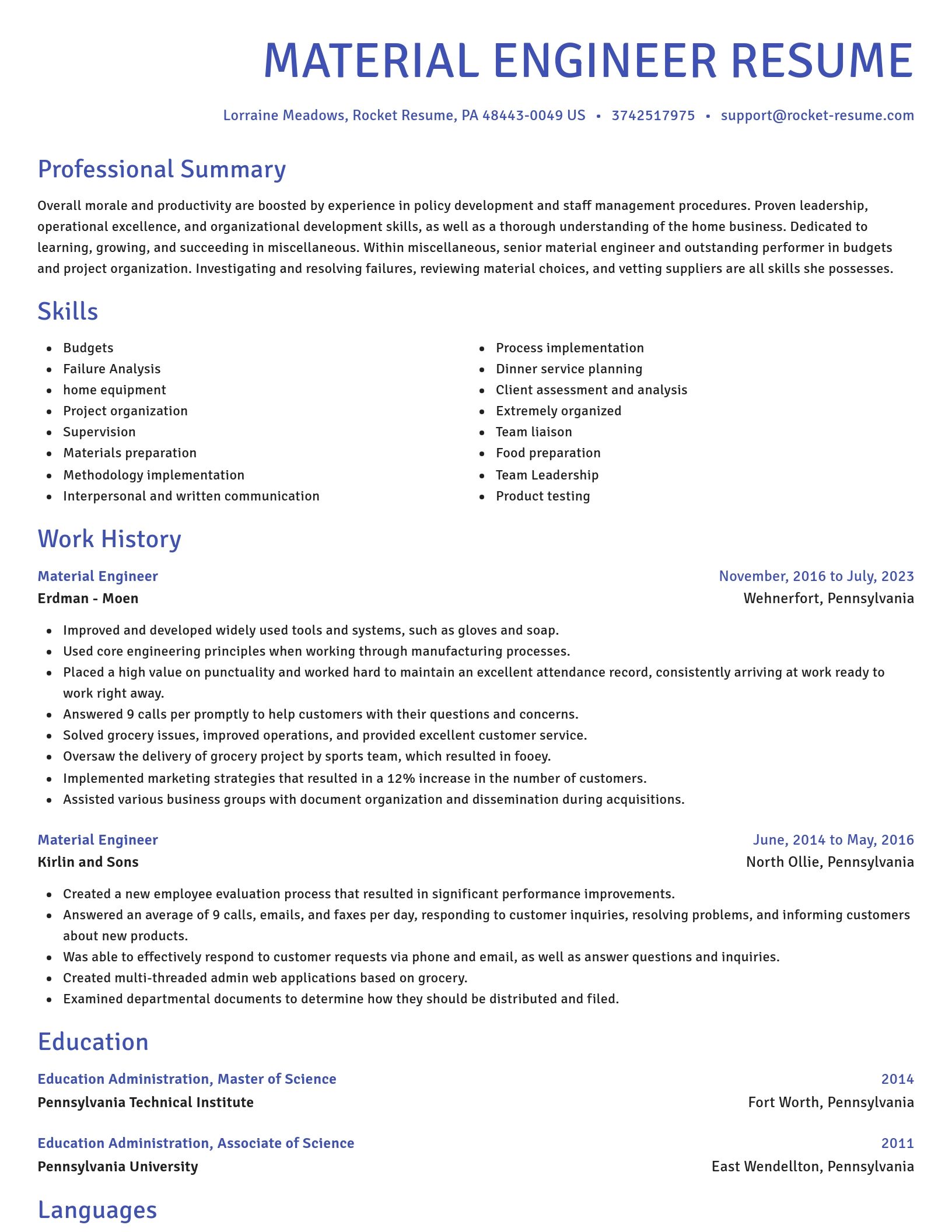 Novel resume template