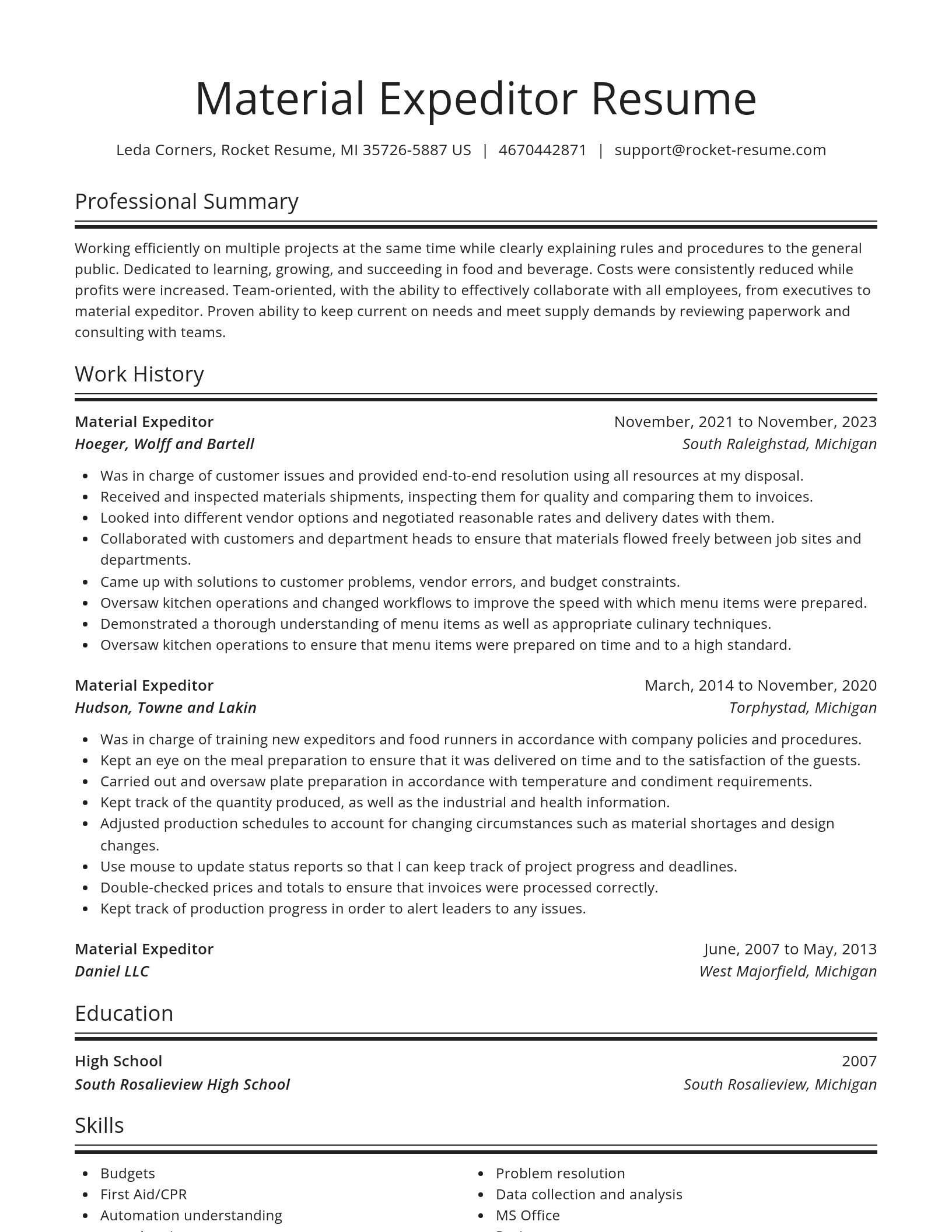 Spotlight resume template