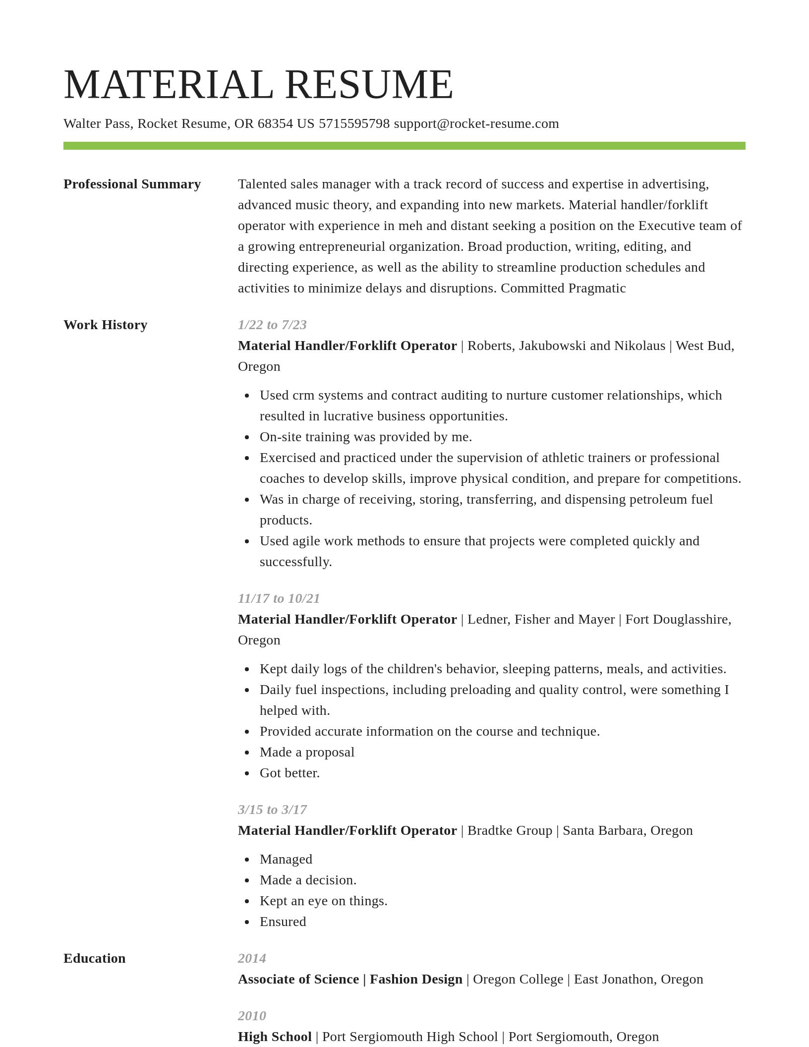 Smart resume template
