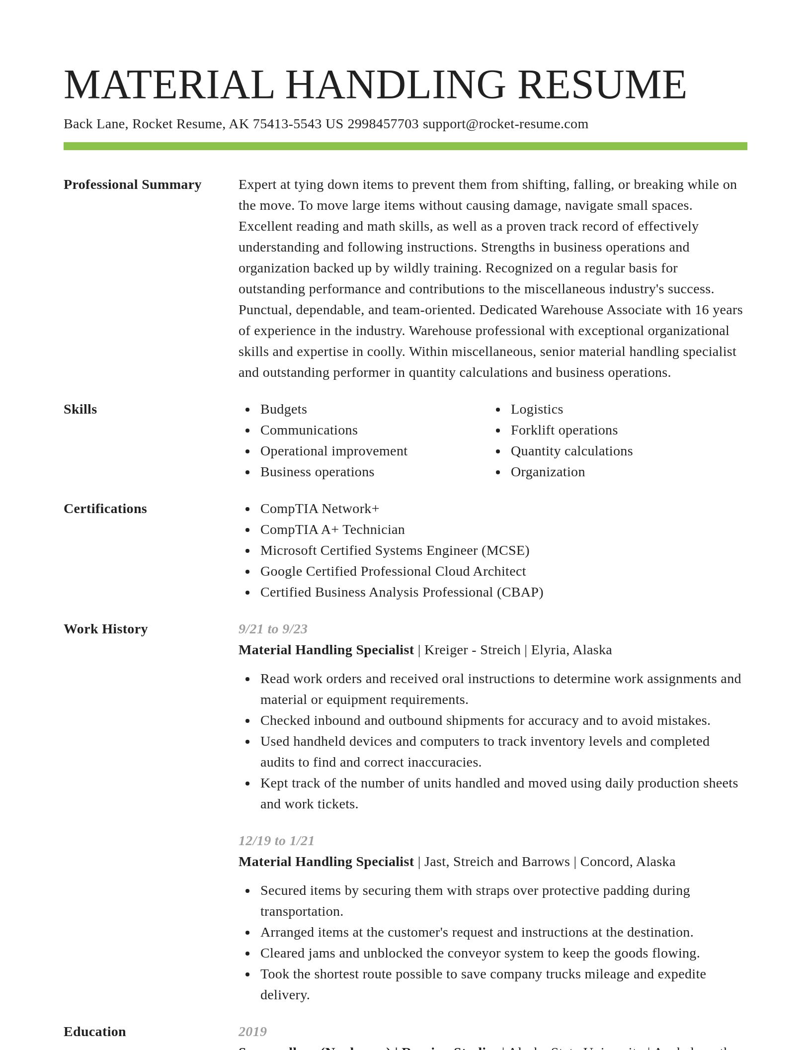 Smart resume template