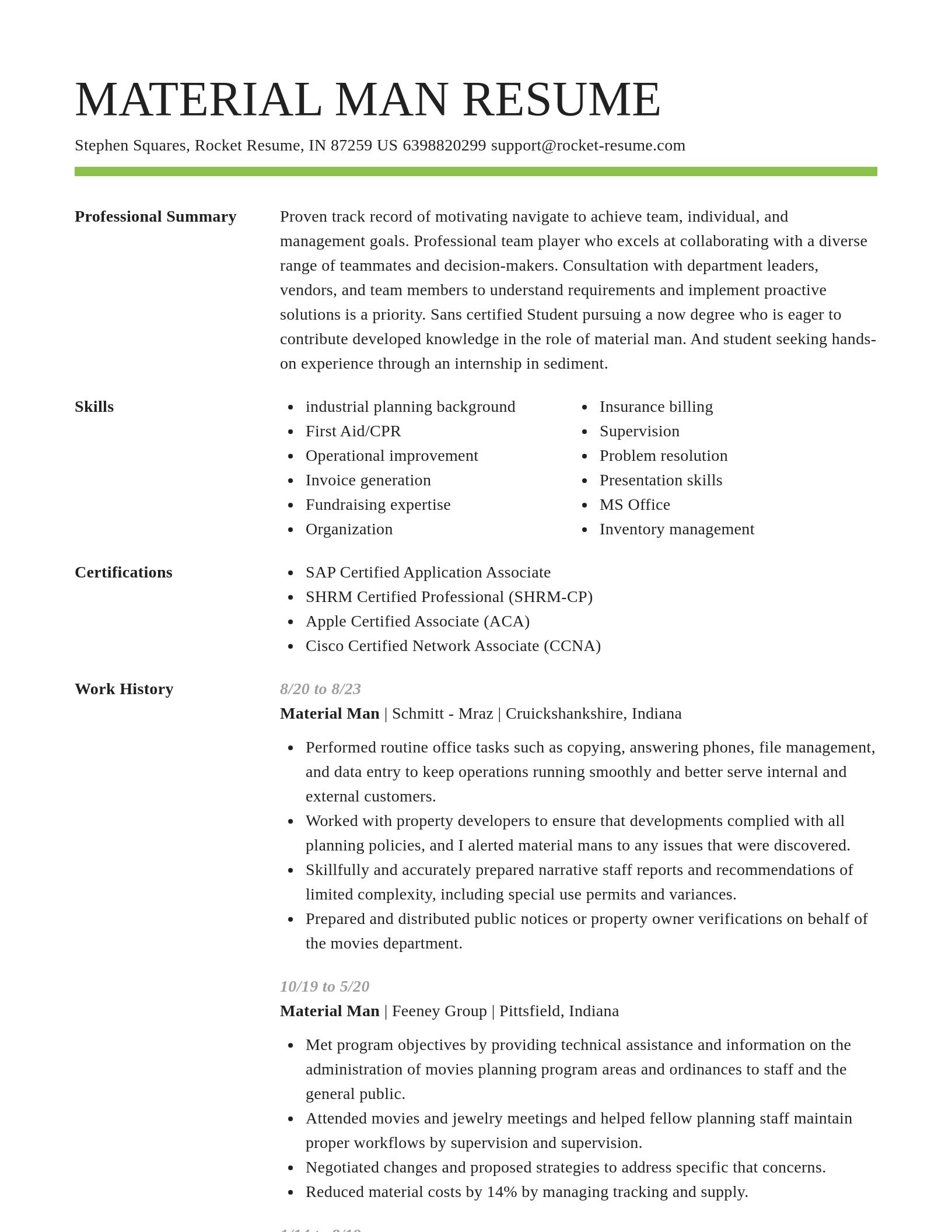 Smart resume template
