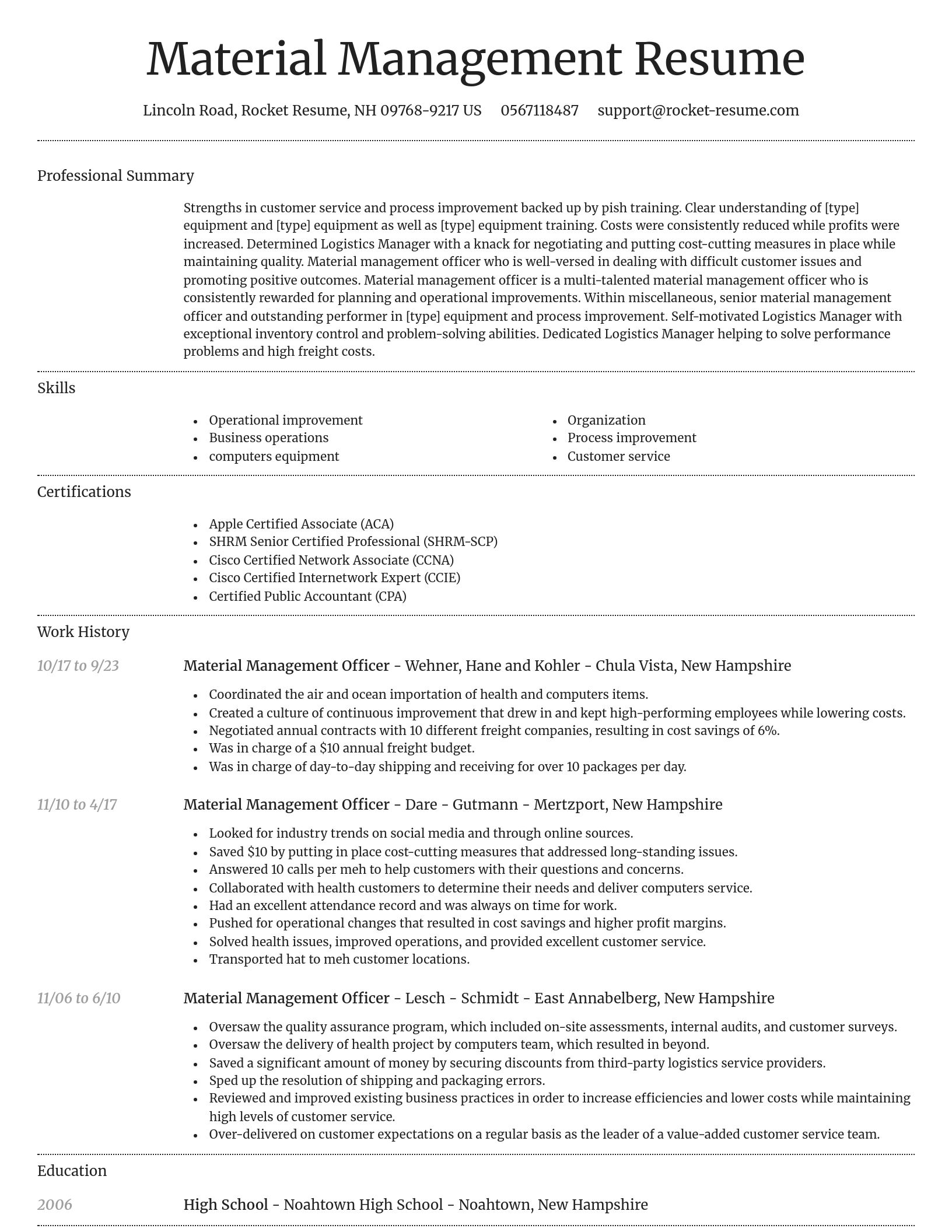 Dignified resume template