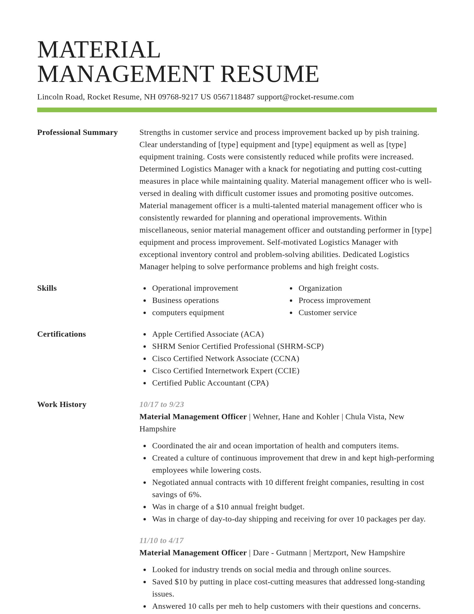 Smart resume template