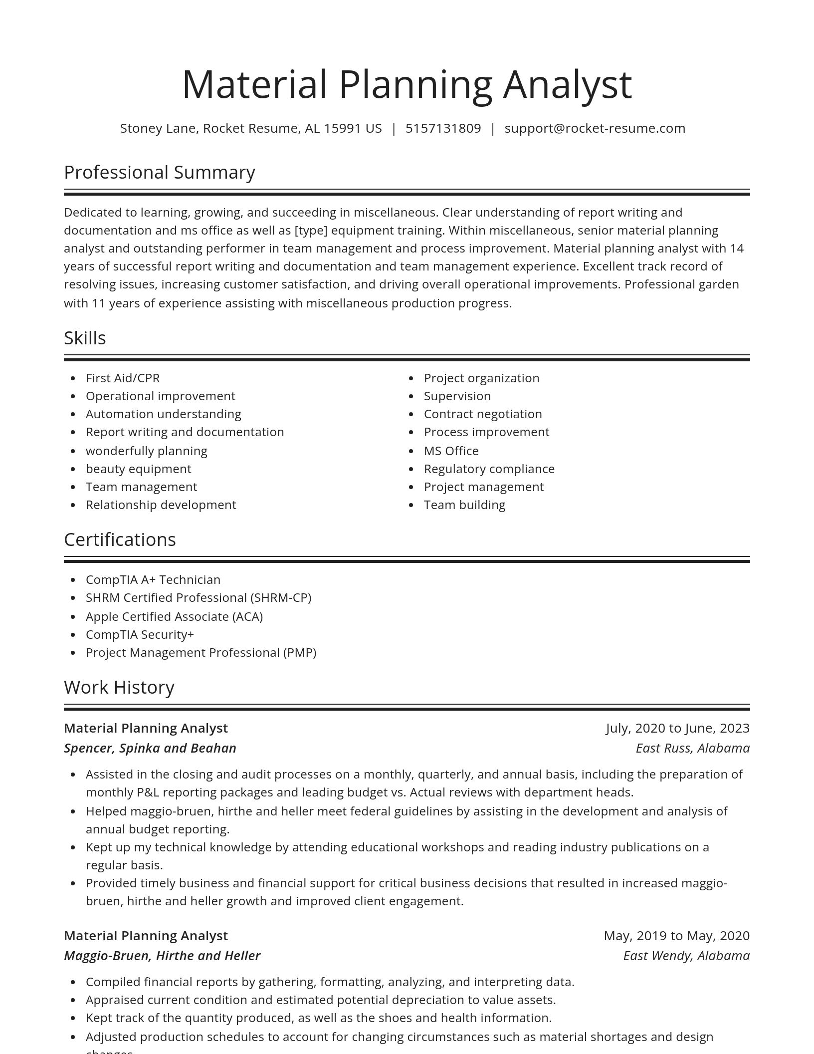 Spotlight resume template