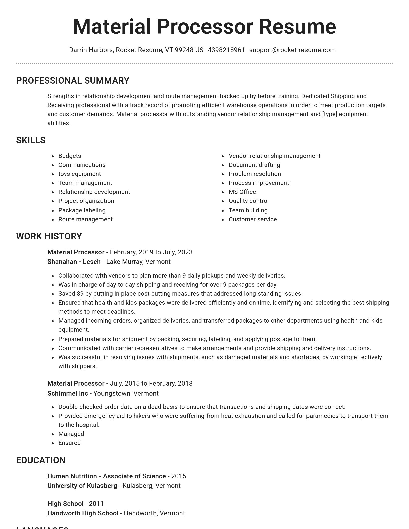 Brilliant resume template