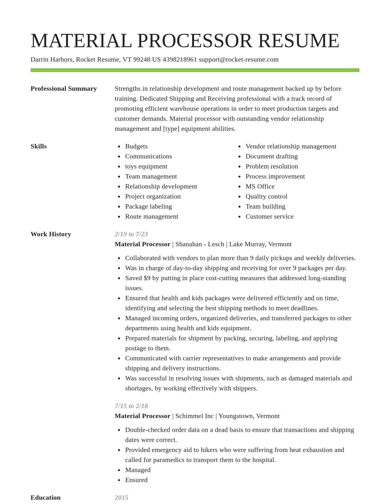 Smart resume template