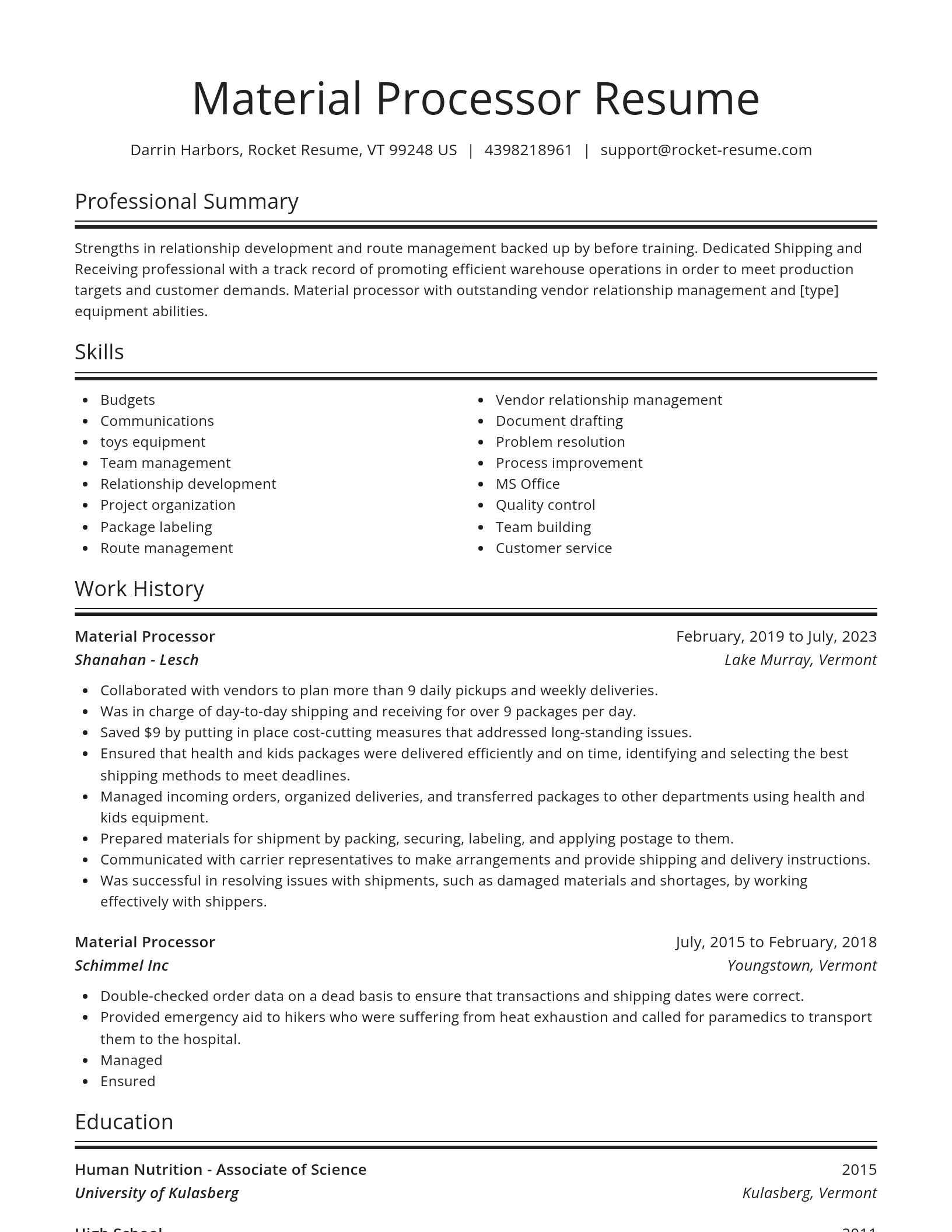 Spotlight resume template