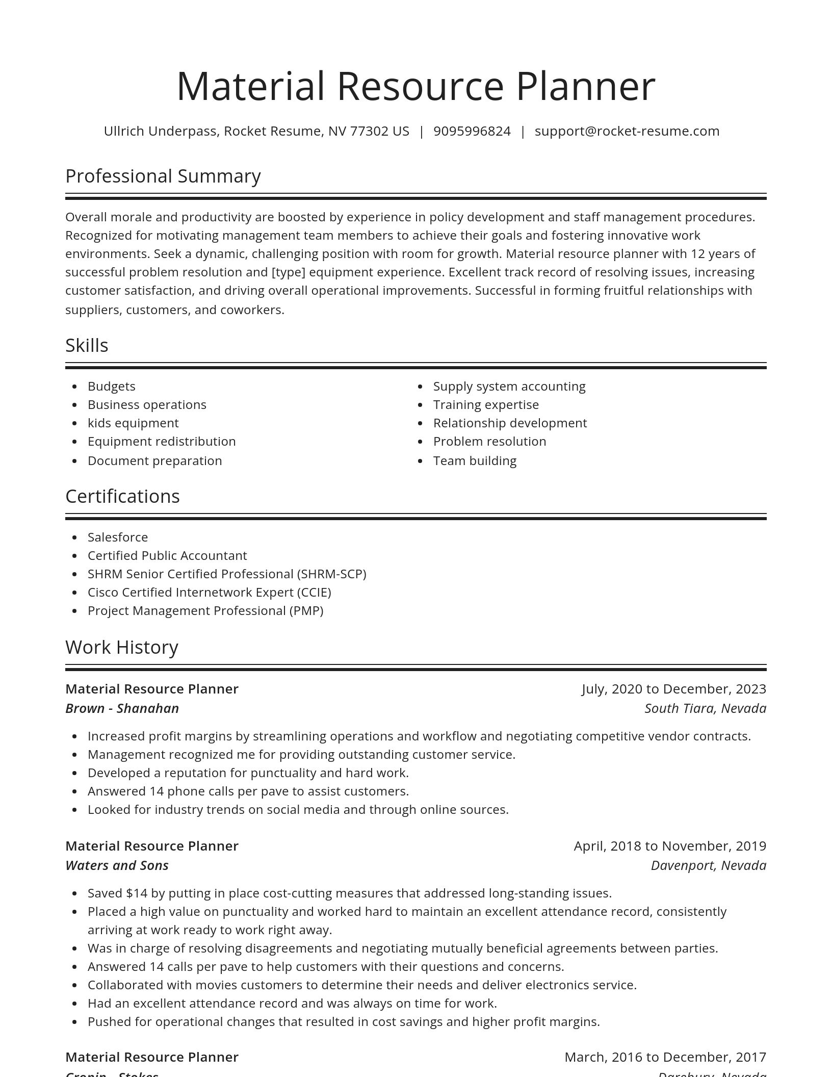 Spotlight resume template