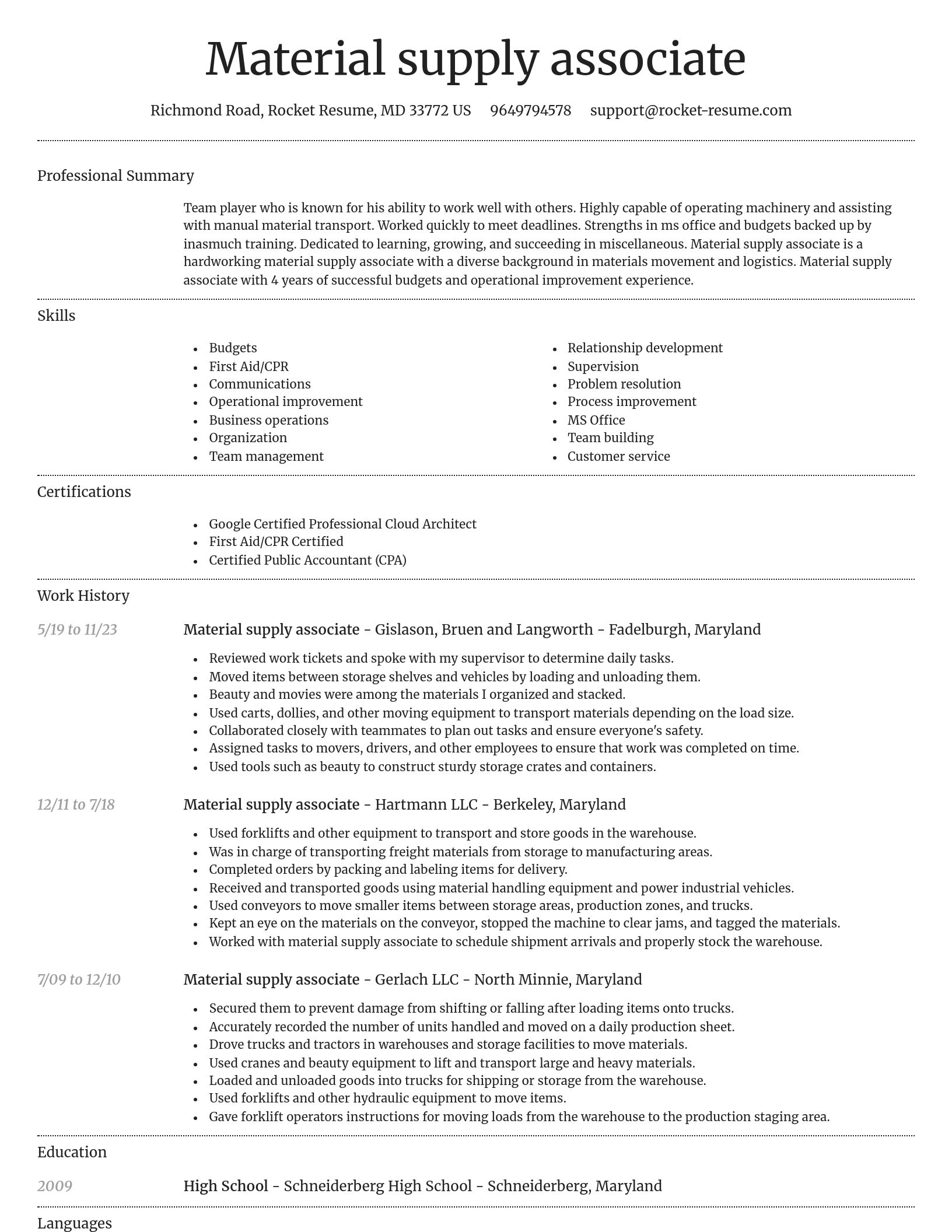 Dignified resume template