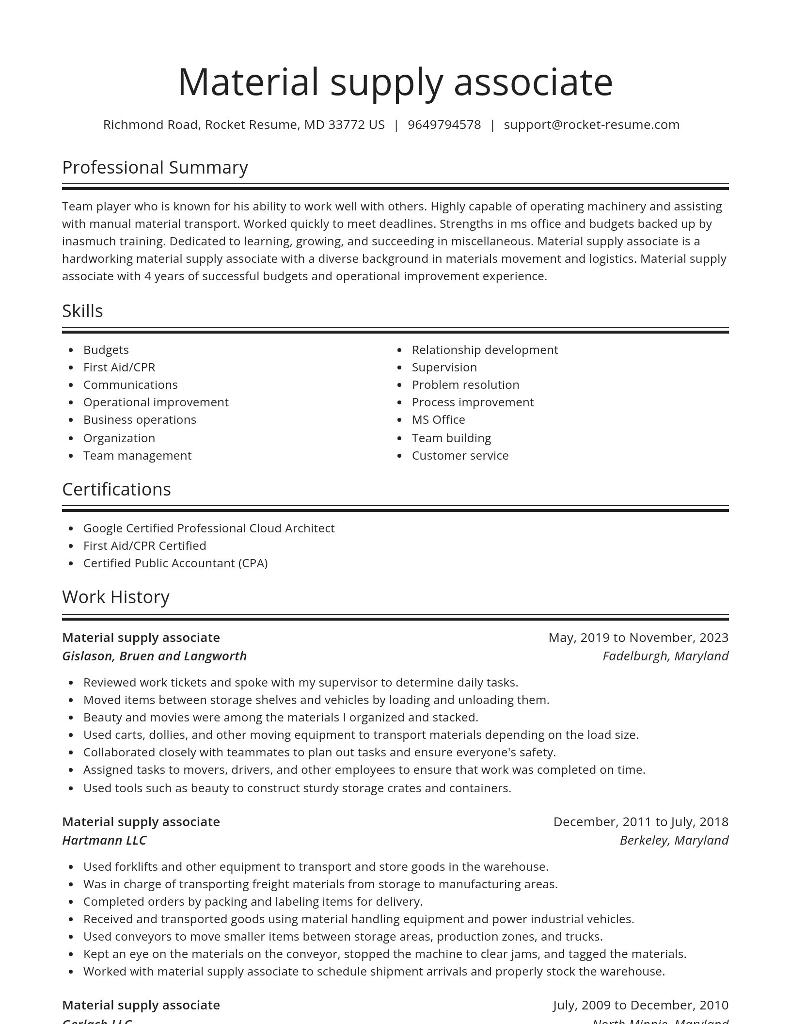 Spotlight resume template
