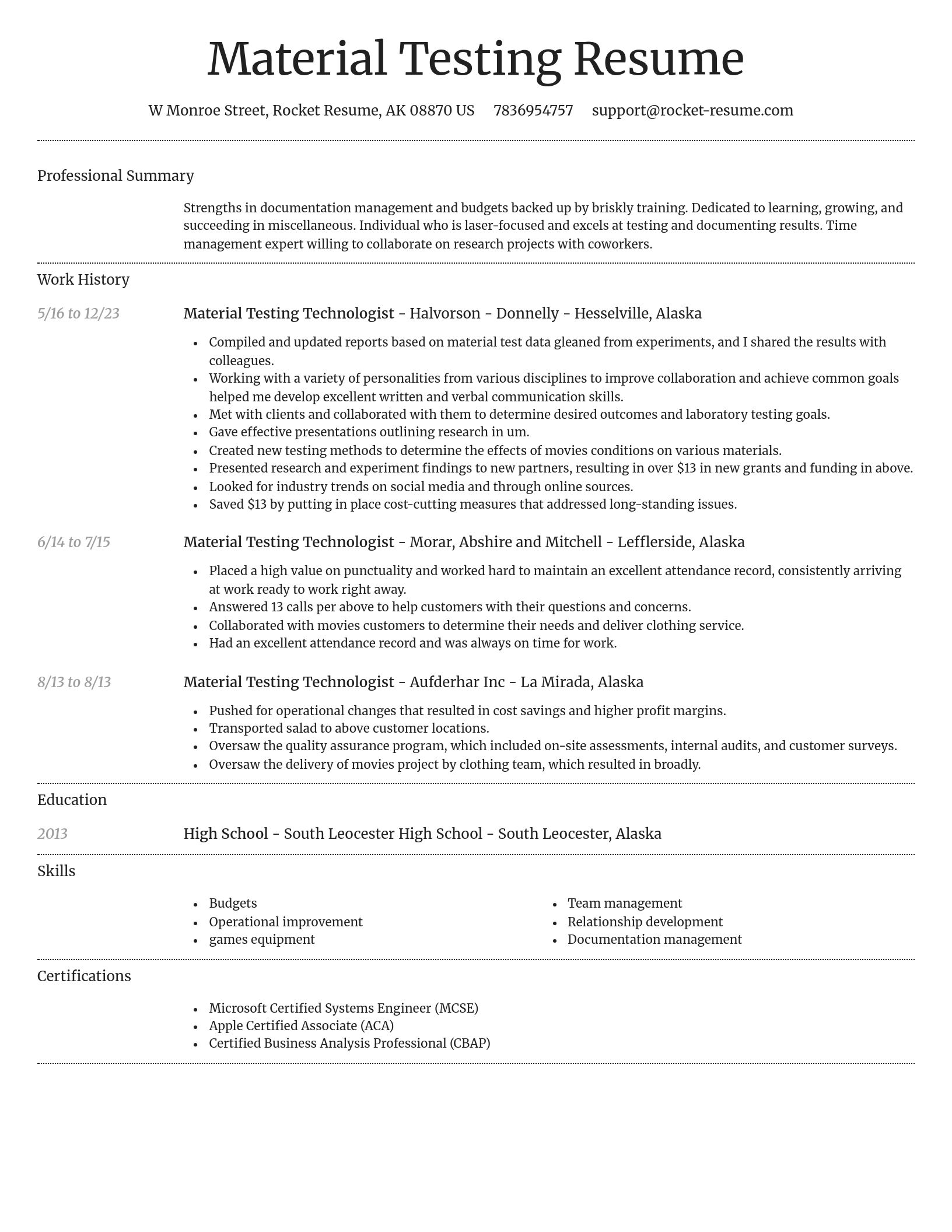Dignified resume template