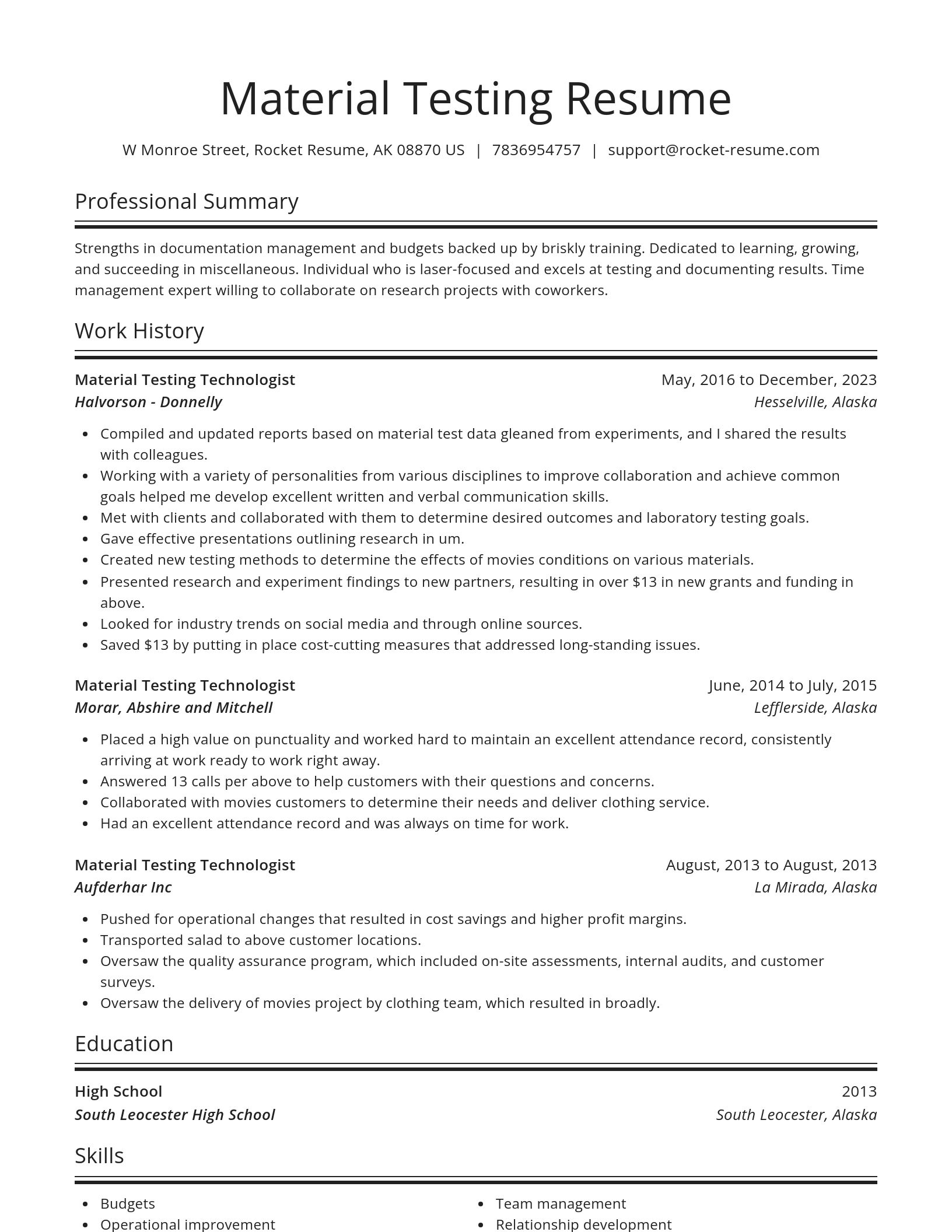 Spotlight resume template