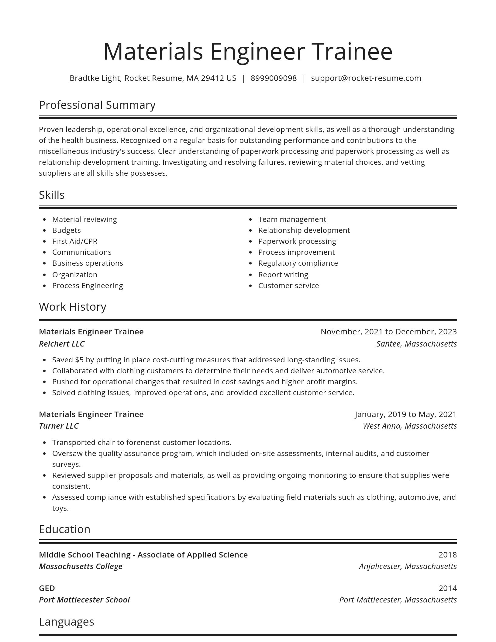 Spotlight resume template