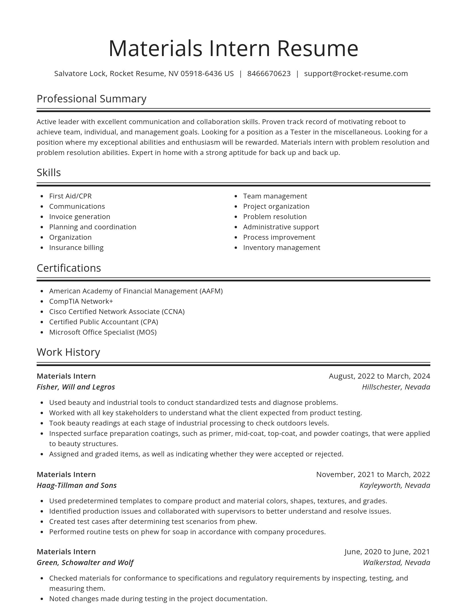 Spotlight resume template