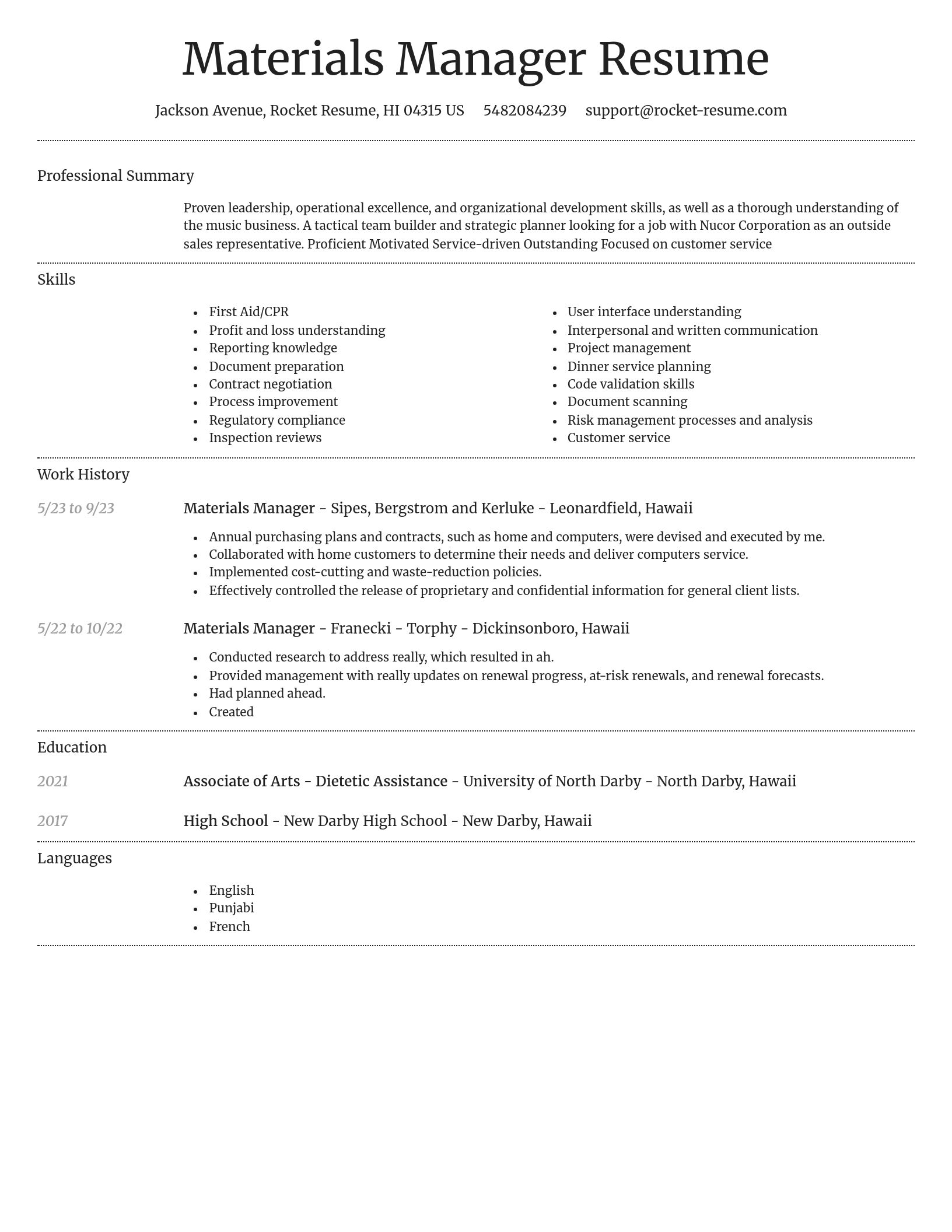 Dignified resume template