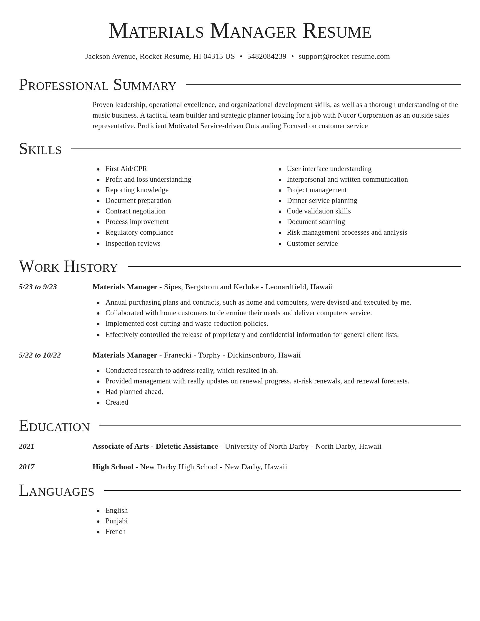 Director resume template