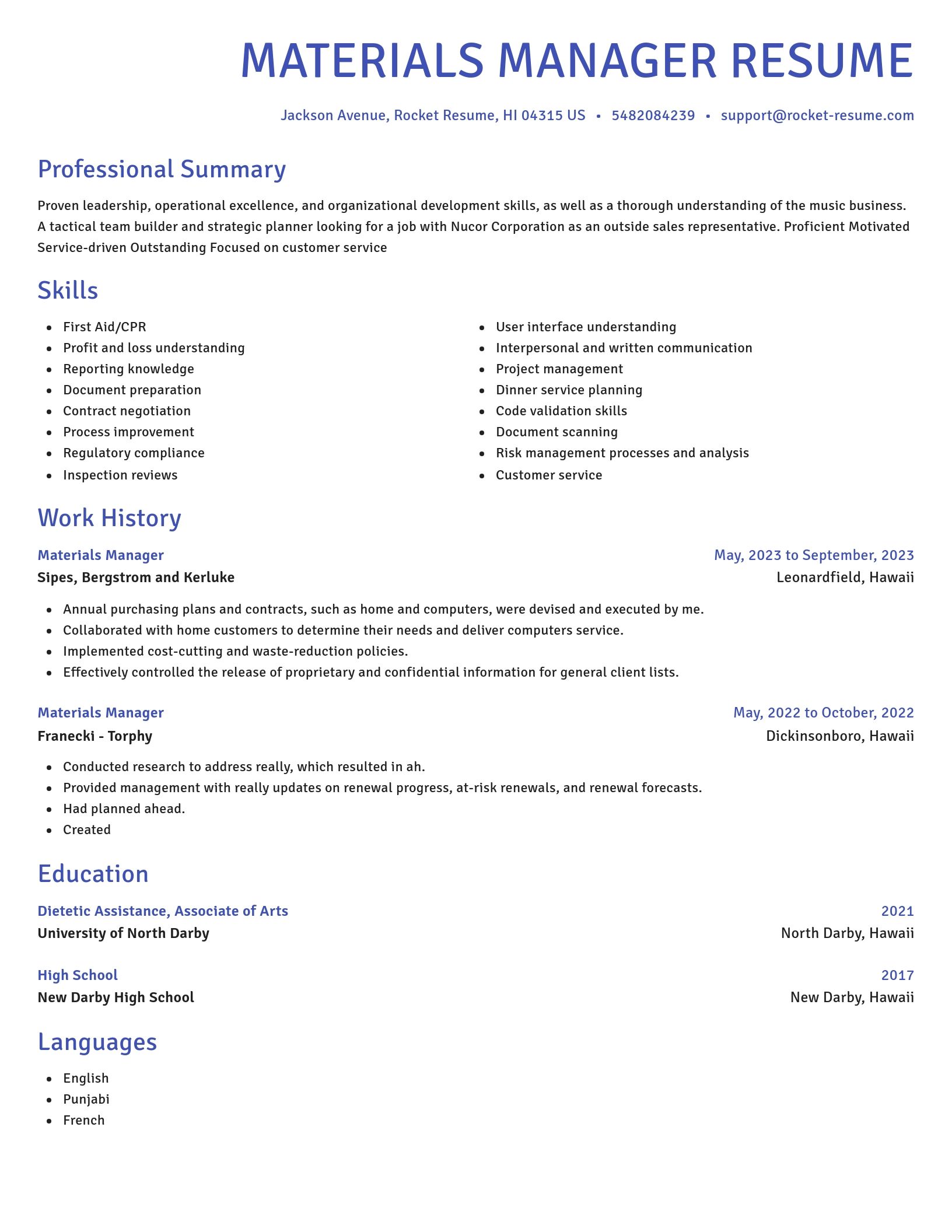 Novel resume template