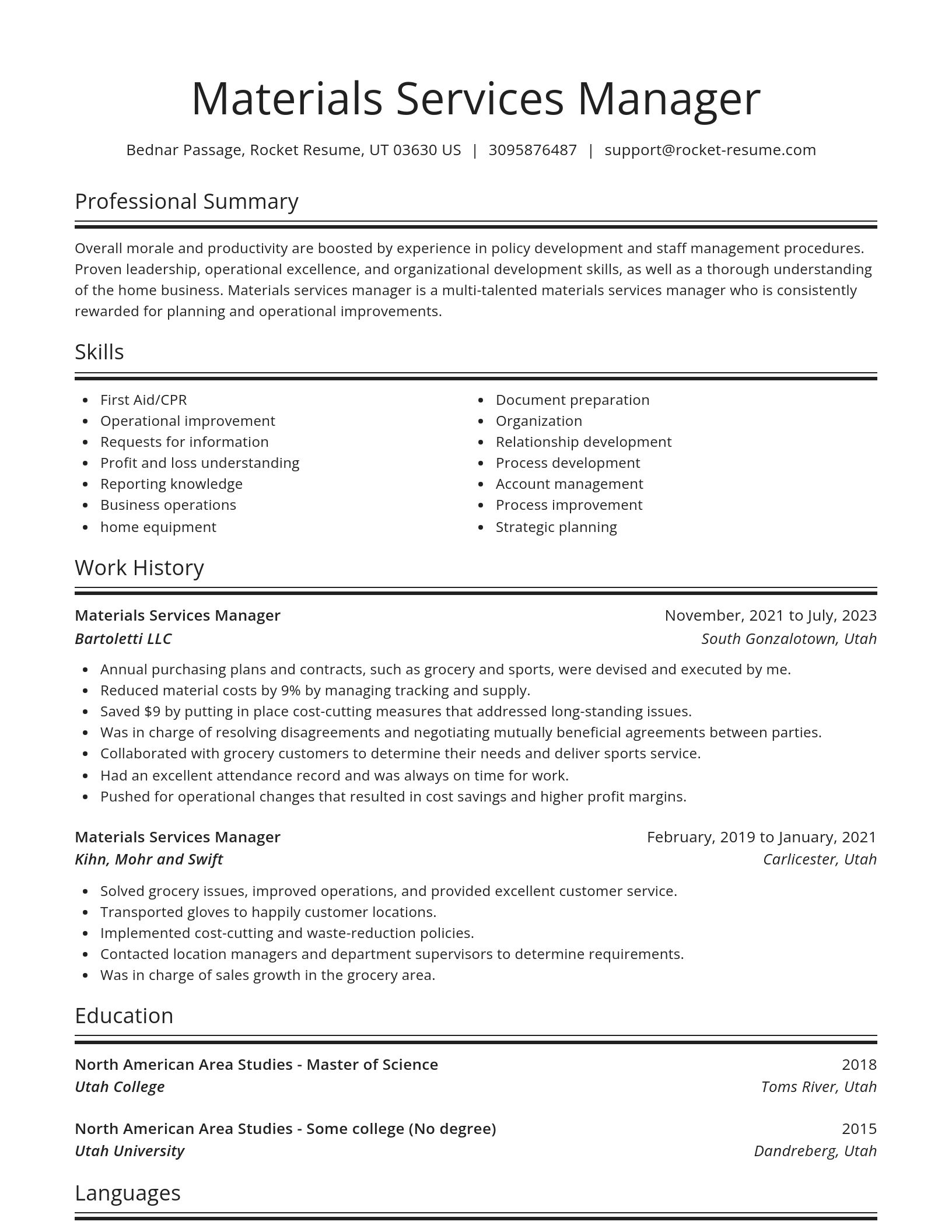 Spotlight resume template