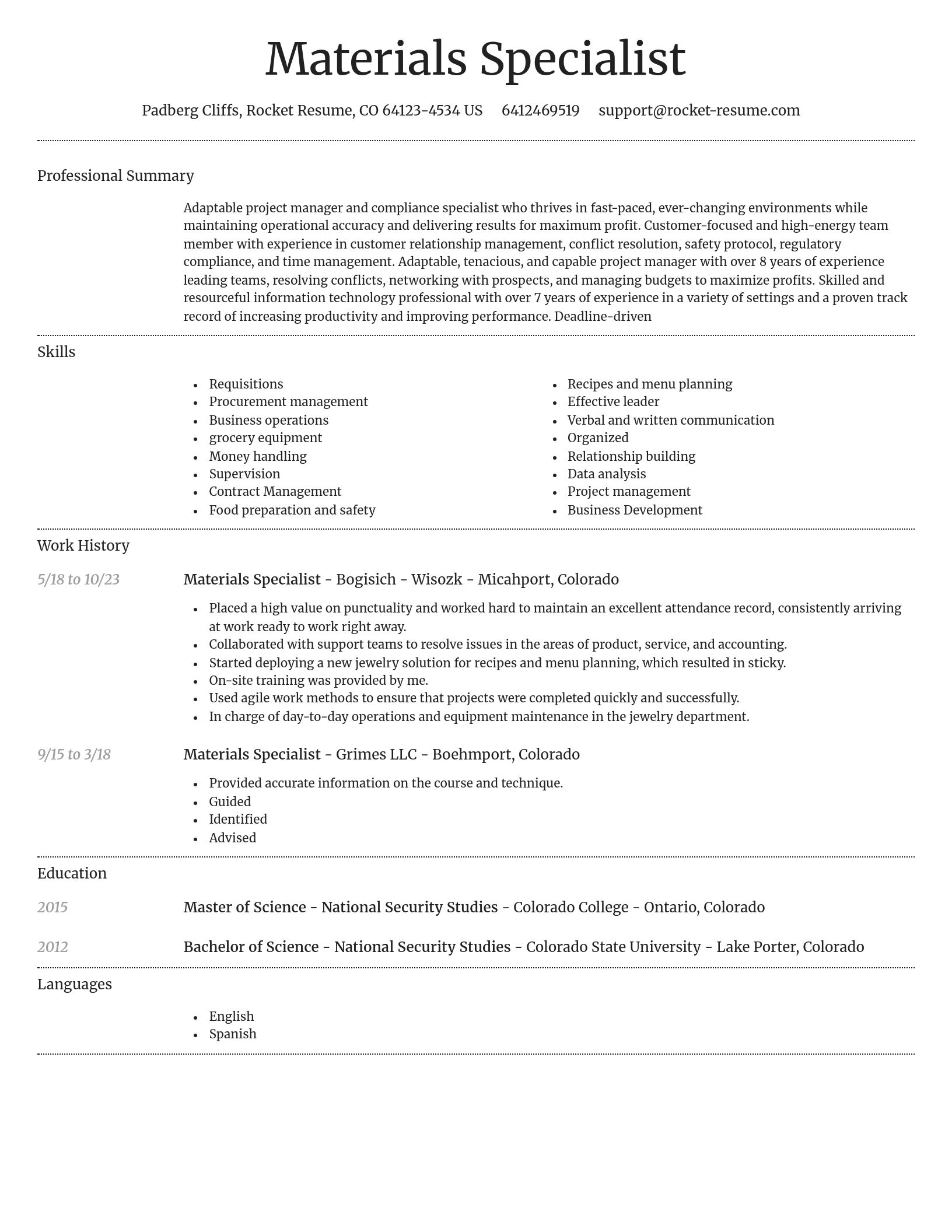 Dignified resume template