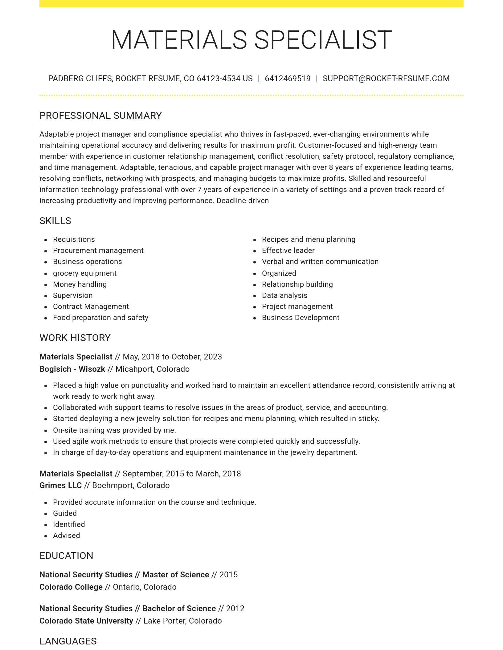 Grand resume template