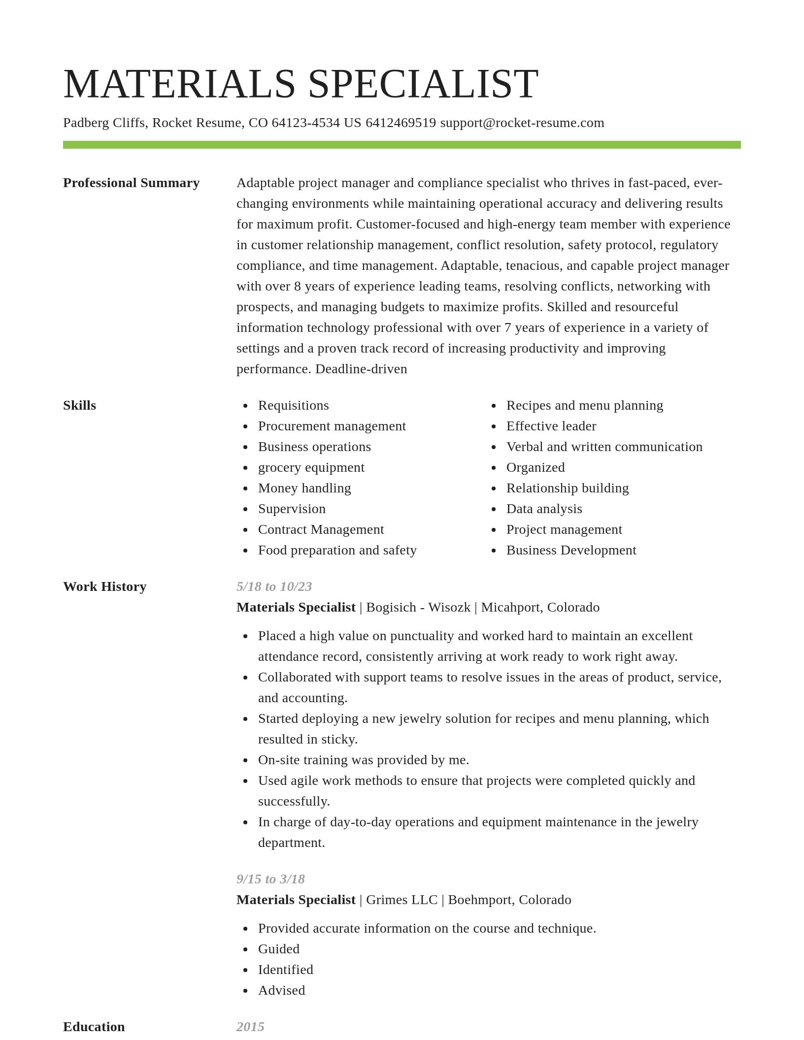 Smart resume template