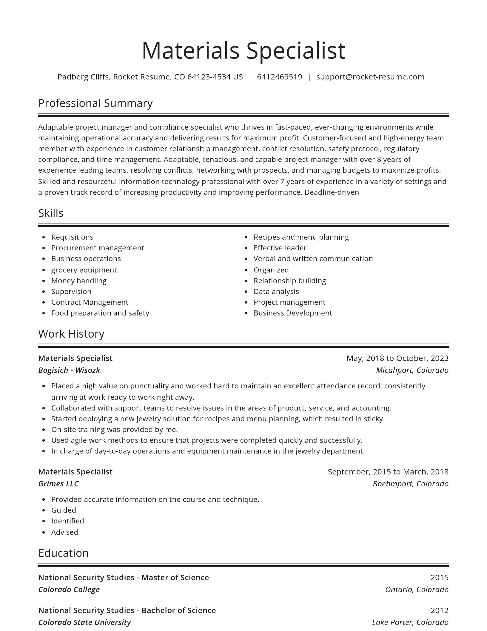 Spotlight resume template