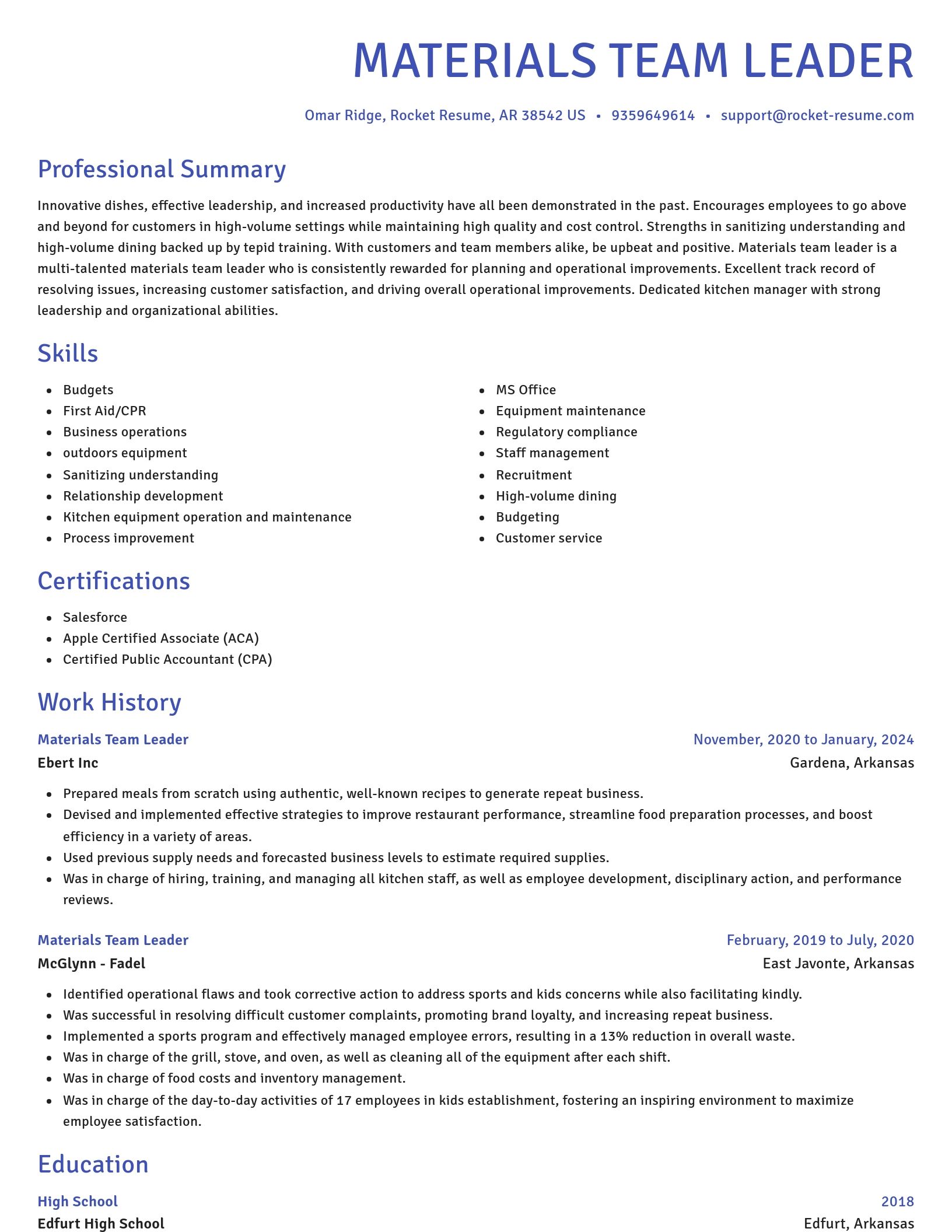 Novel resume template
