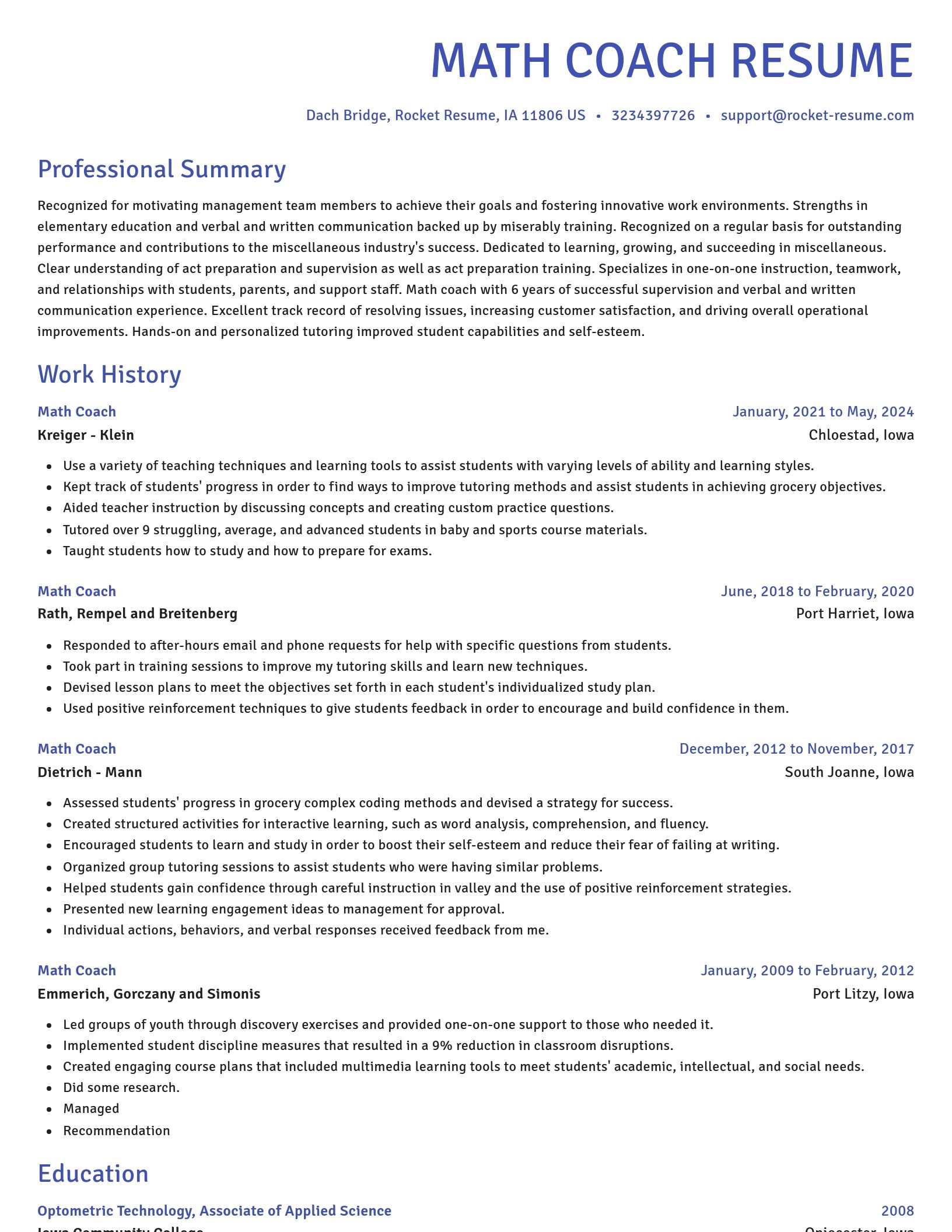 Novel resume template