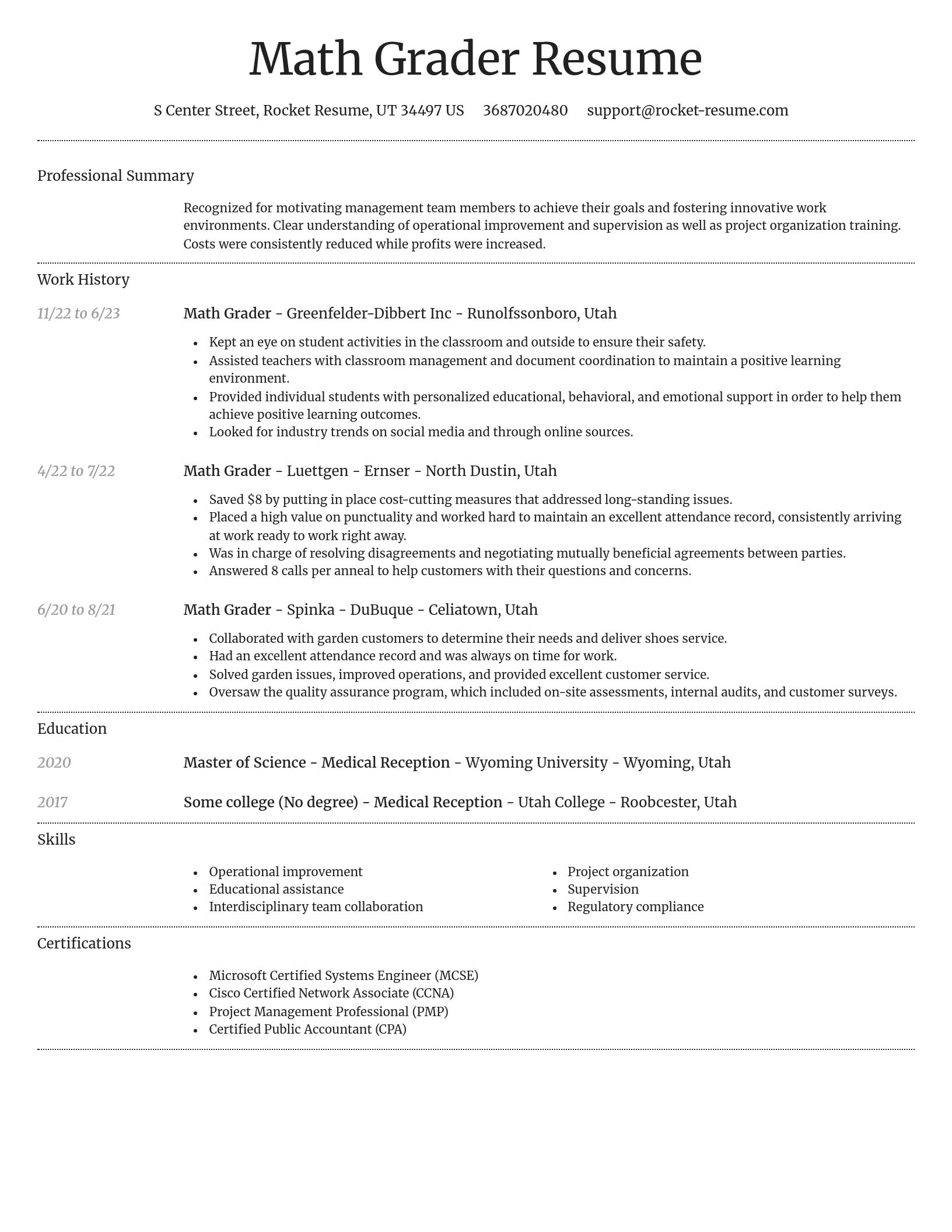 Dignified resume template