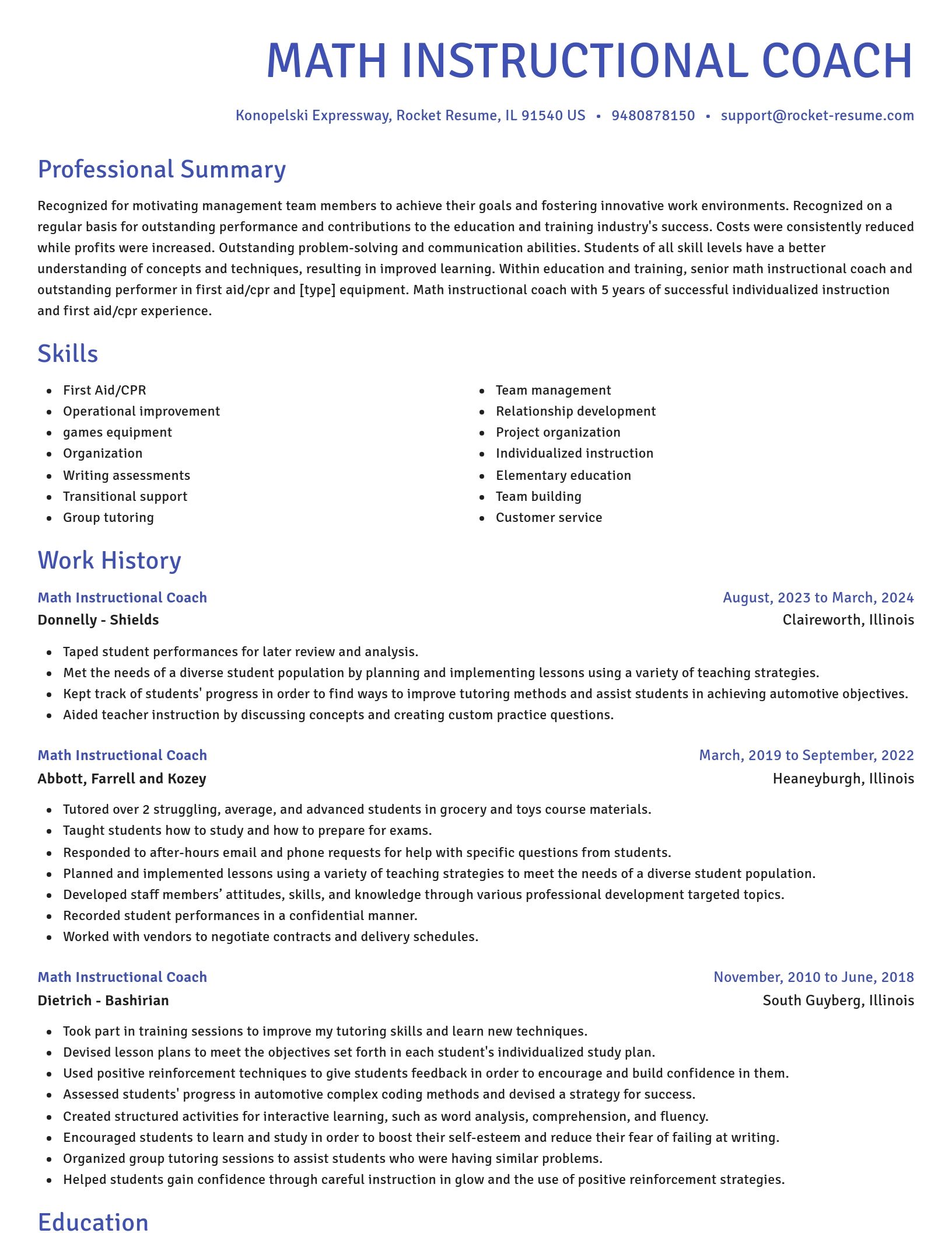 Novel resume template