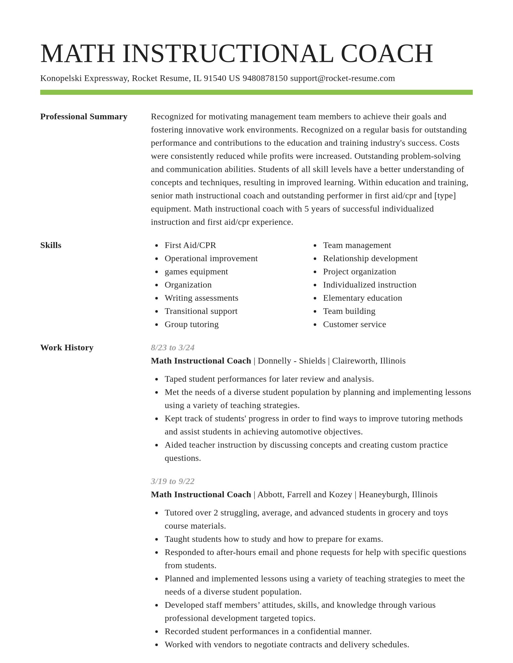 Smart resume template