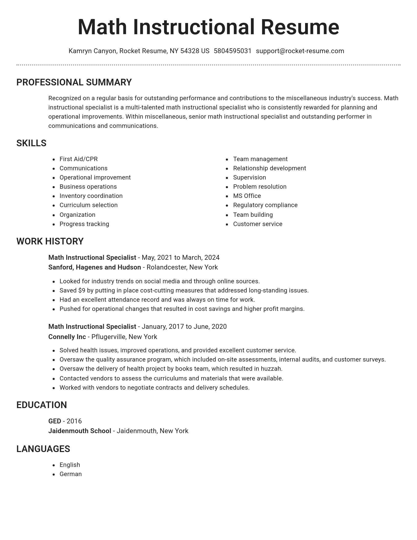 Brilliant resume template